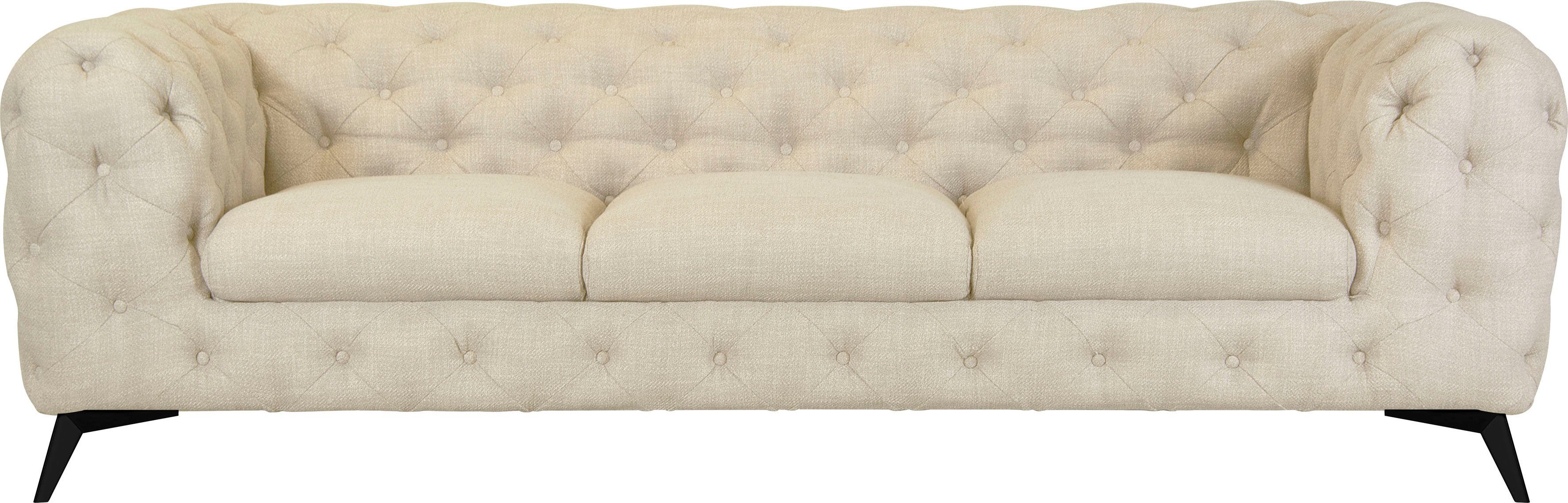 Home affaire Chesterfield-Sofa Glynis, aufwändige Knopfheftung, moderne Chesterfield Optik, Fußfarbe wählbar