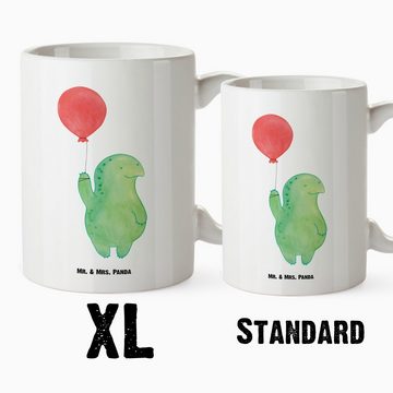 Mr. & Mrs. Panda Tasse Schildkröte Luftballon - Weiß - Geschenk, XL Tasse, glücklich, Motiva, XL Tasse Keramik, Spülmaschinenfest