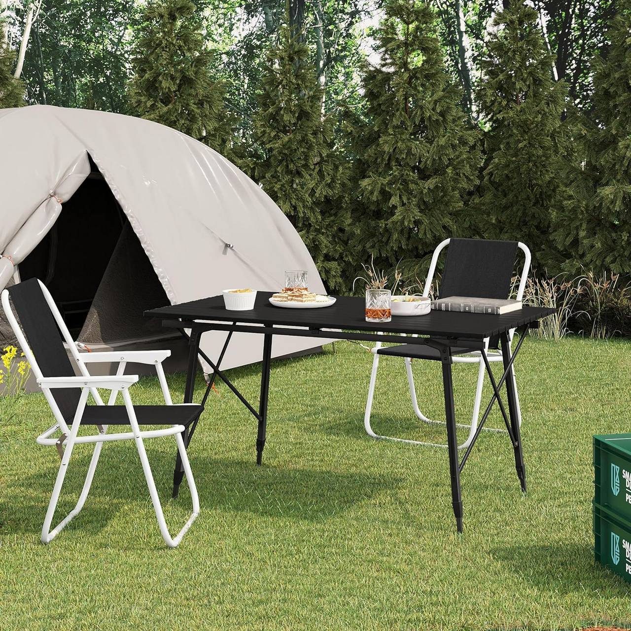 Woltu Campingtisch (1-St), aus Alu, klappbar, höhenverstellbar, 120x68.5cm günstig online kaufen