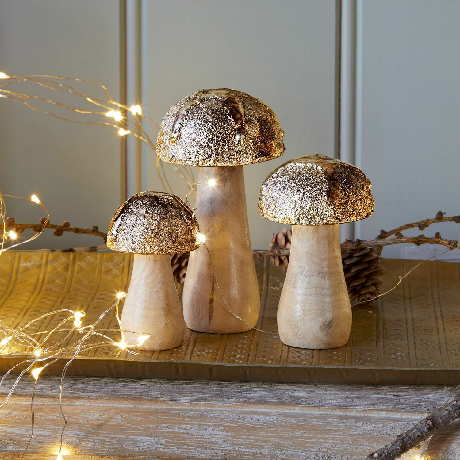 Mirabeau Weihnachtsfigur Deko-Pilz 3er Set Myrska günstig online kaufen