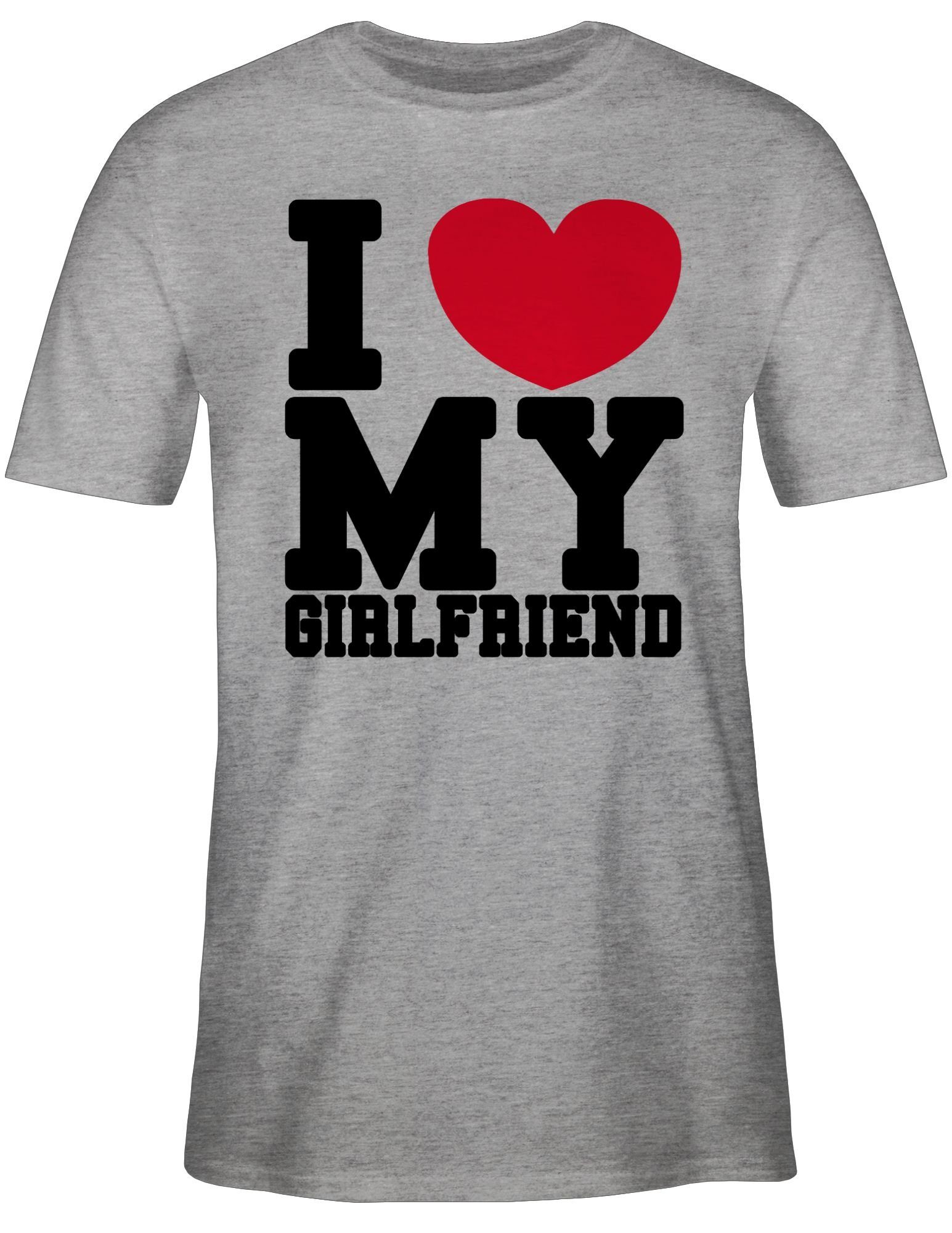 Shirtracer T-Shirt I love my Girlfriend - Ich liebe meine Freundin Geschenk Love my GF Valentinstag Partner Liebe