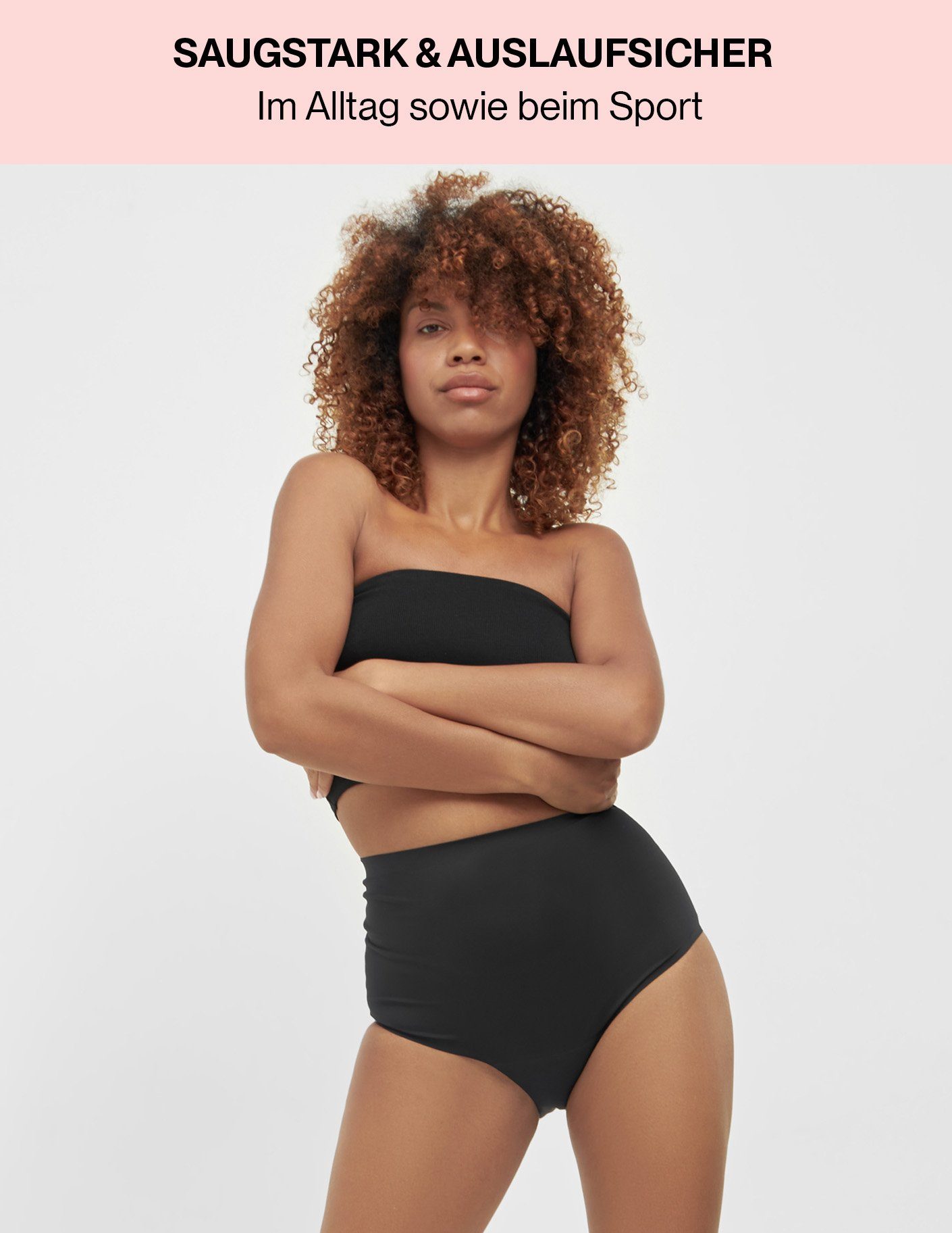MyMonthlys Inkontinenzslip Periodenunterwäsche MONA High Waist 3er schwarz starke Blutung