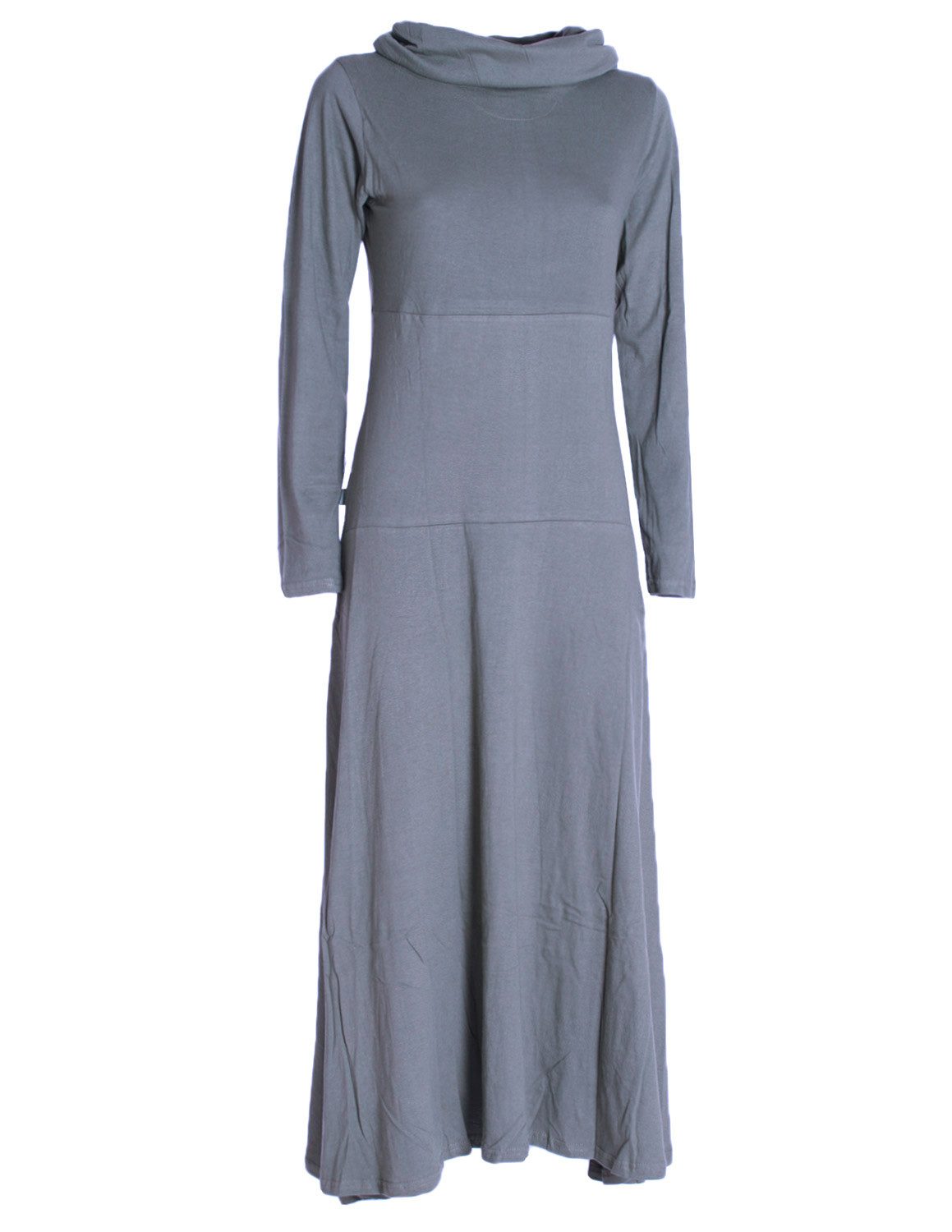 Vishes Maxikleid Damen Maxi-Kleid Baumwolle Casual Rollkragen mit Tasche Alternative Bekleidung, Ethno, Hippie, Retro Style