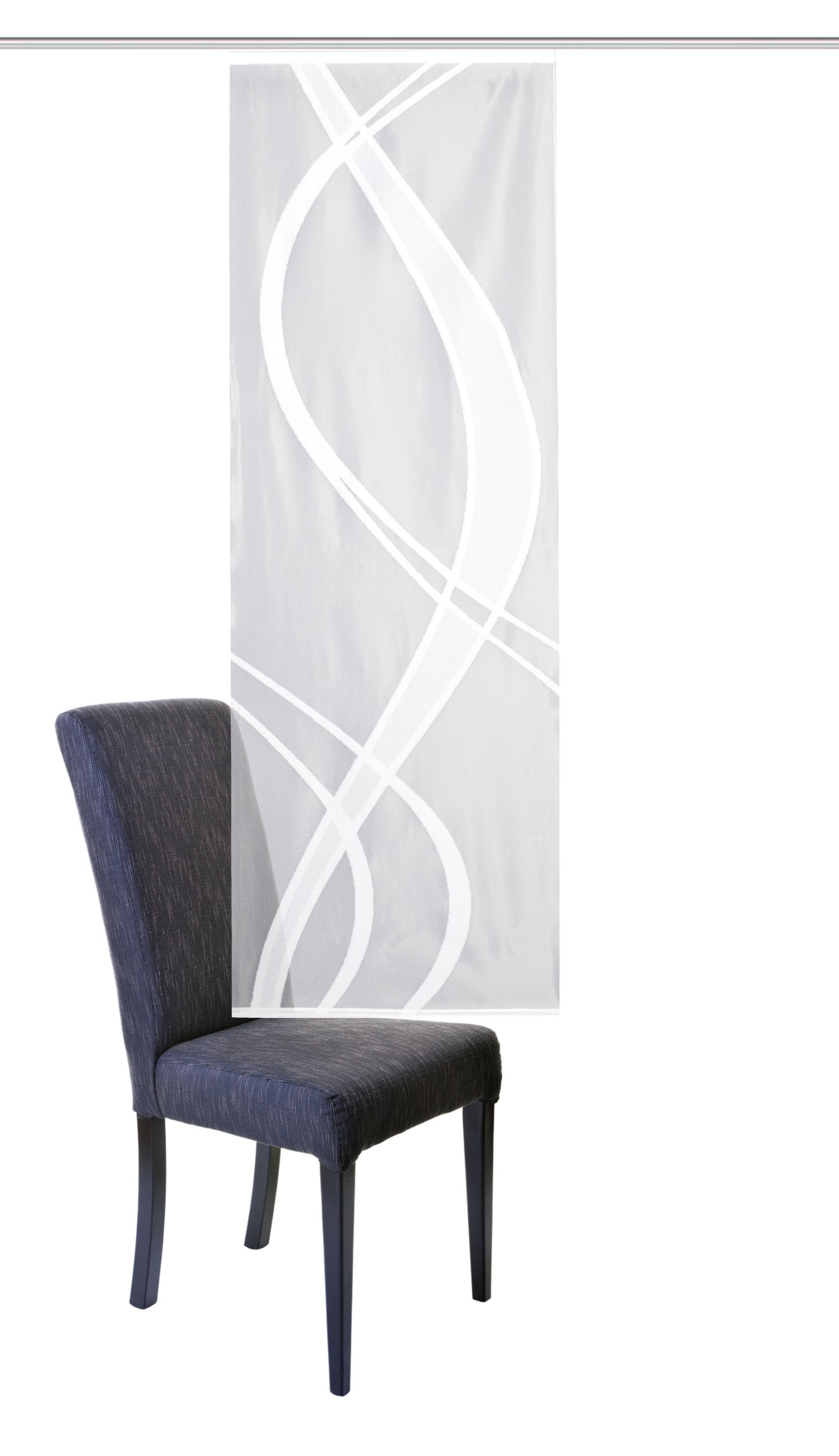 HOME WOHNIDEEN Schiebegardine Schiebegardine TIBASO, transparent, Jacquard-Stoff, Farbe: Weiß, (1 St), Paneelwagen, halbtransparent, 100% Polyester