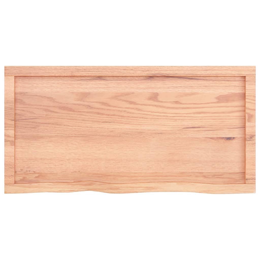 furnicato Tischplatte 100x50x(2-4)cm Behandelt Eiche Hellbraun Massivholz