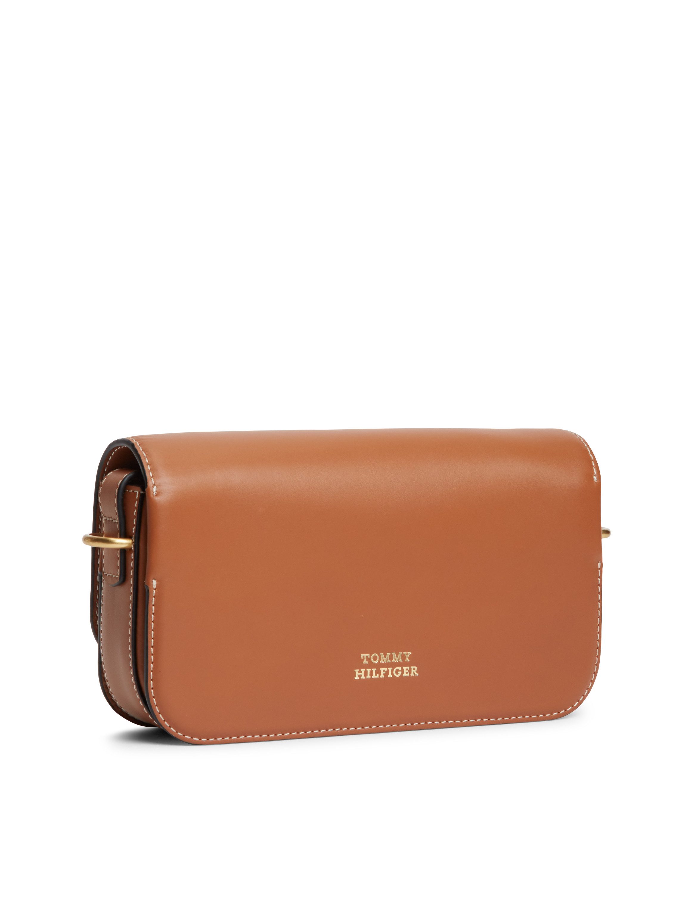 Tommy Hilfiger Umhängetasche TH SCRIPT FLAP CROSSOVER, Schultertasche, Handtasche, Mulitfach, Clutch mit Logo