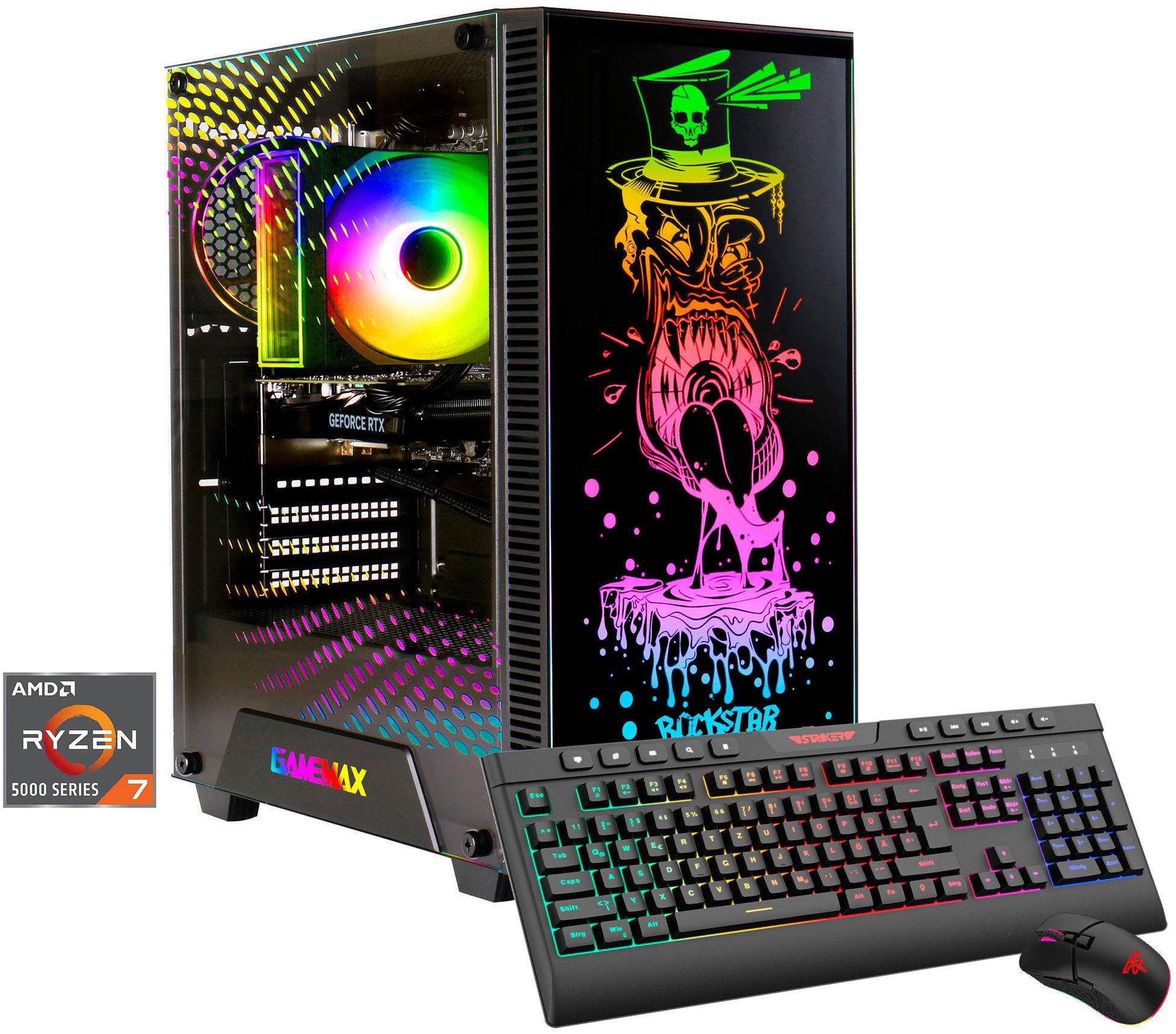 GAMEMAX Rockstar 8179 AMD Ryzen 7 5700X 32GB 1TB SSD RTX 5060Ti Gaming-PC (AMD Ryzen 7 5700X, RTX 5060 Ti, 32 GB RAM, 1000 GB SSD, Luftkühlung aktiv, Windows 11)