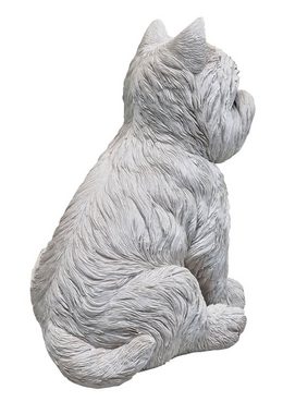 Fachhandel Plus Gartenfigur Deko-Figur West Highland Terrier Gartendeko, (1 St), Westi, lebensecht