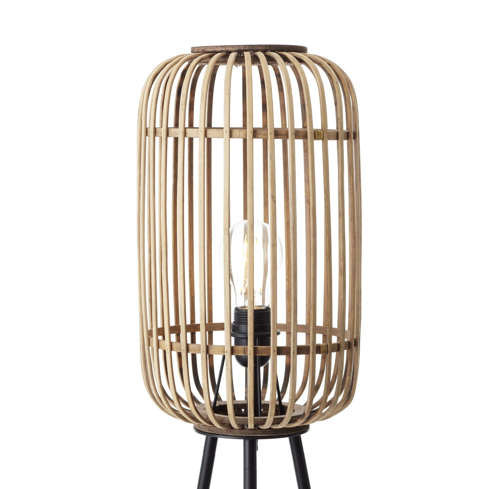 cm Lightbox cm Stil, 130 Leuchtmittel, ohne 45 Bambus Stehlampe, im / Metall Durchmesser, Höhe, Nature