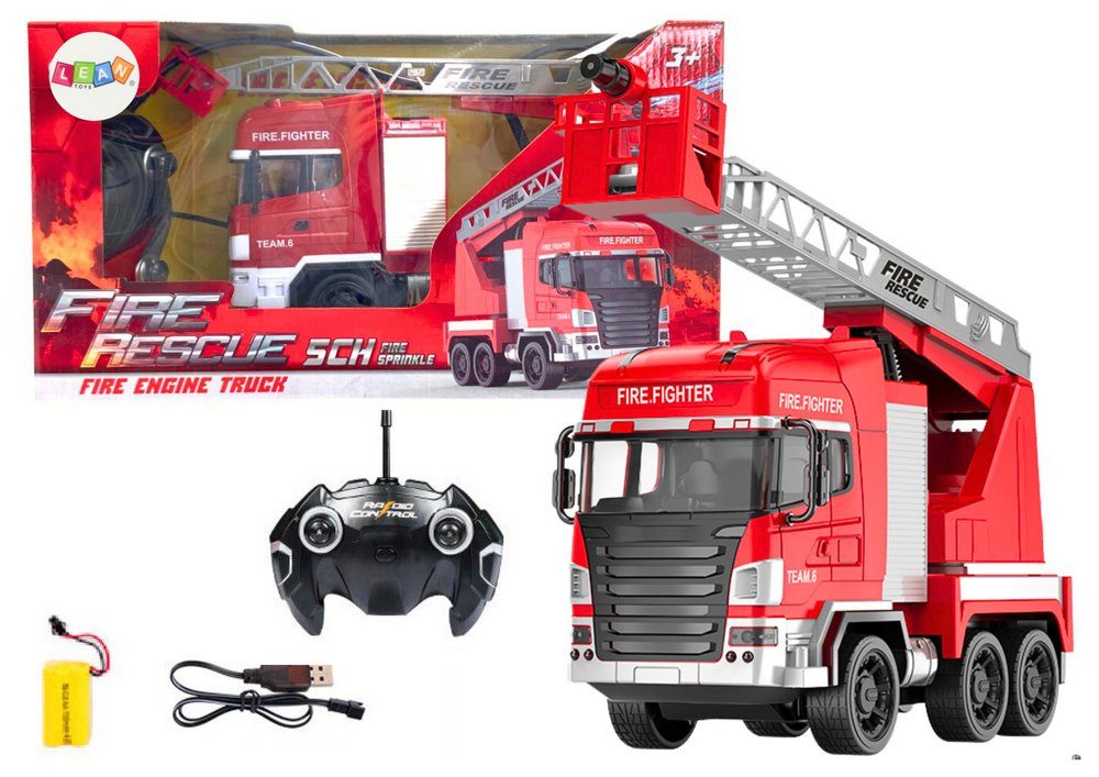Wisam RC-Auto Feuerwehrauto mit ferngesteuerten RC-Sprühlichtern am Ausleger