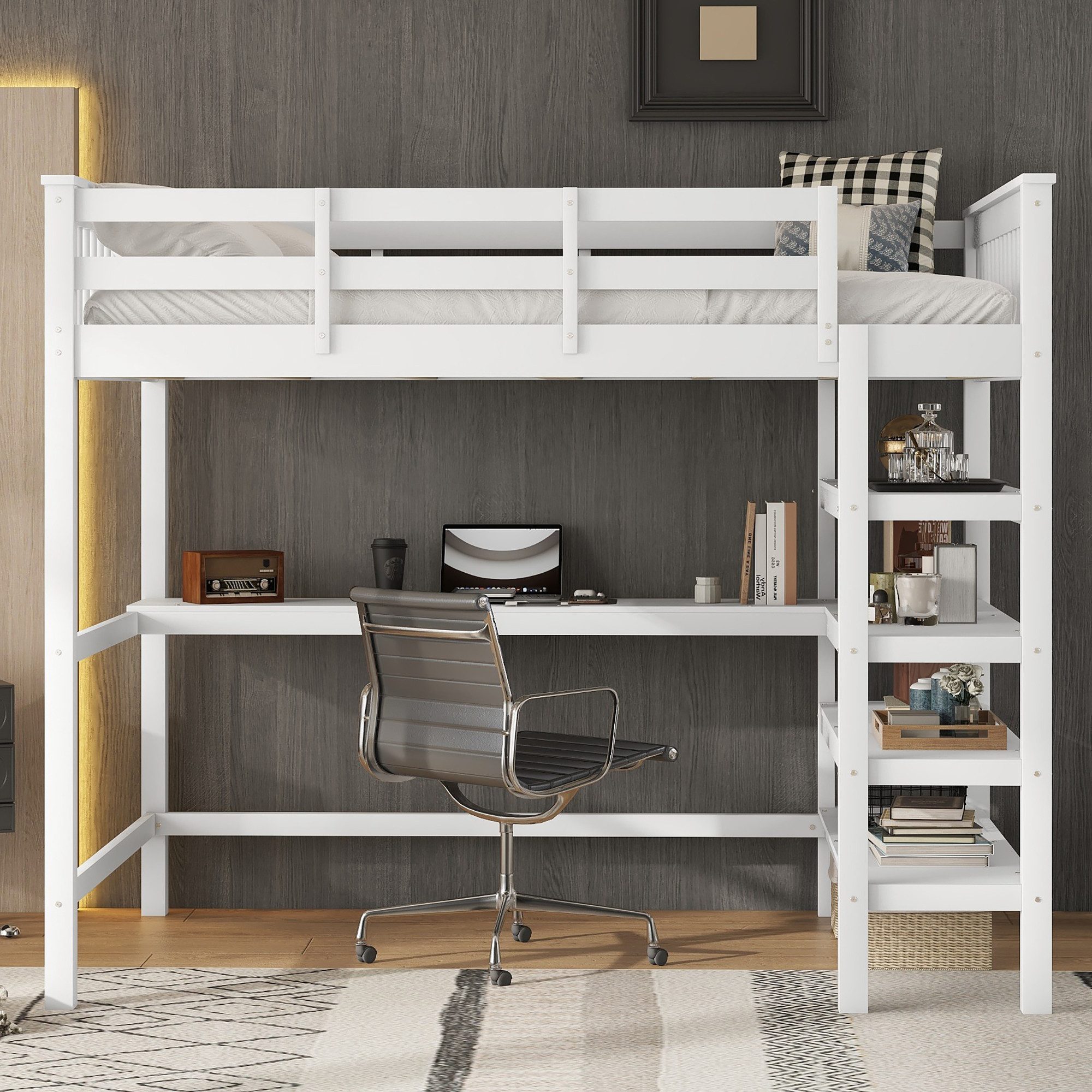 STILVORA Hochbett 140x200 mit schreibtisch,Kinderbett mit günstig online kaufen