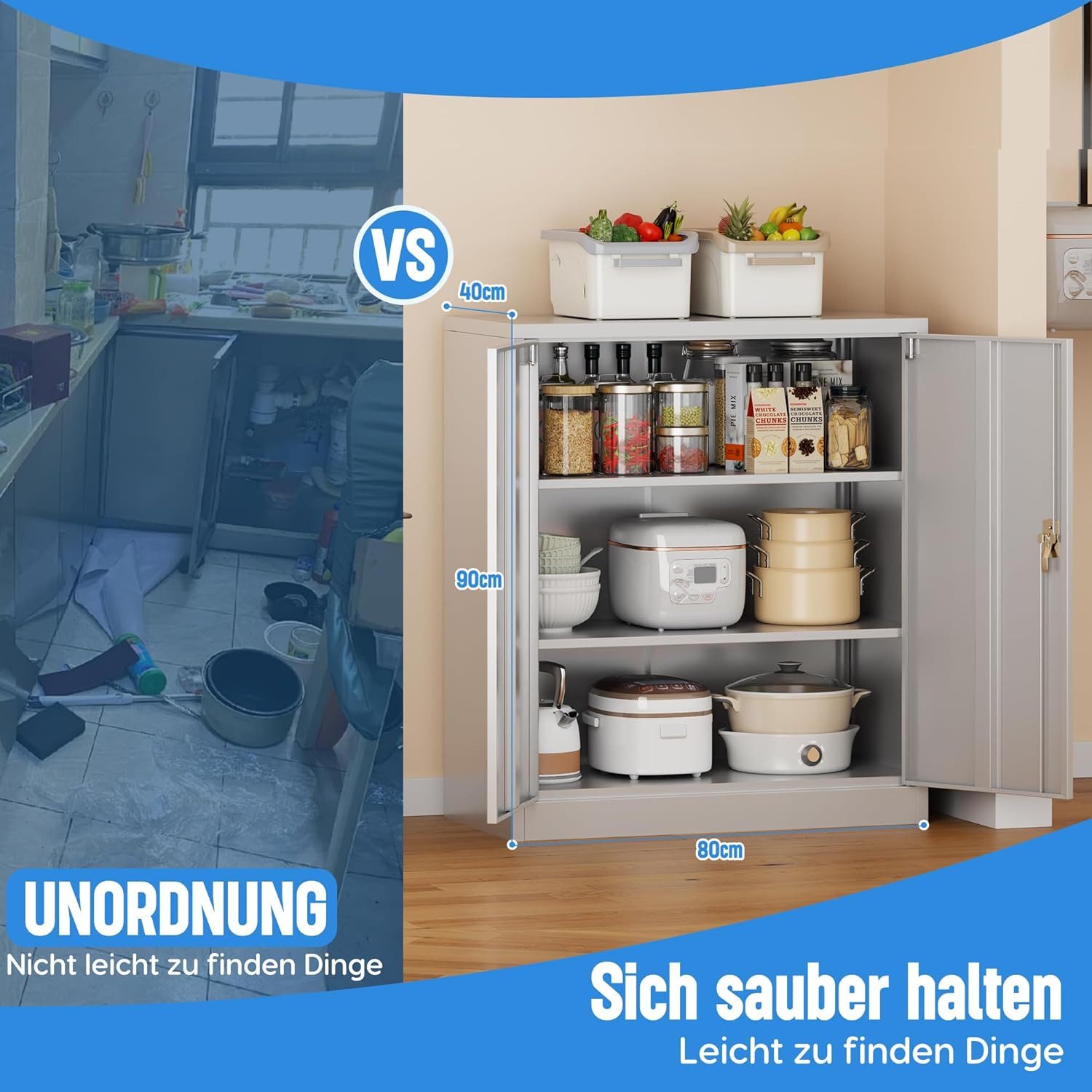 AOBABO Aktenschrank hoher Metallschrank mit 2 günstig online kaufen