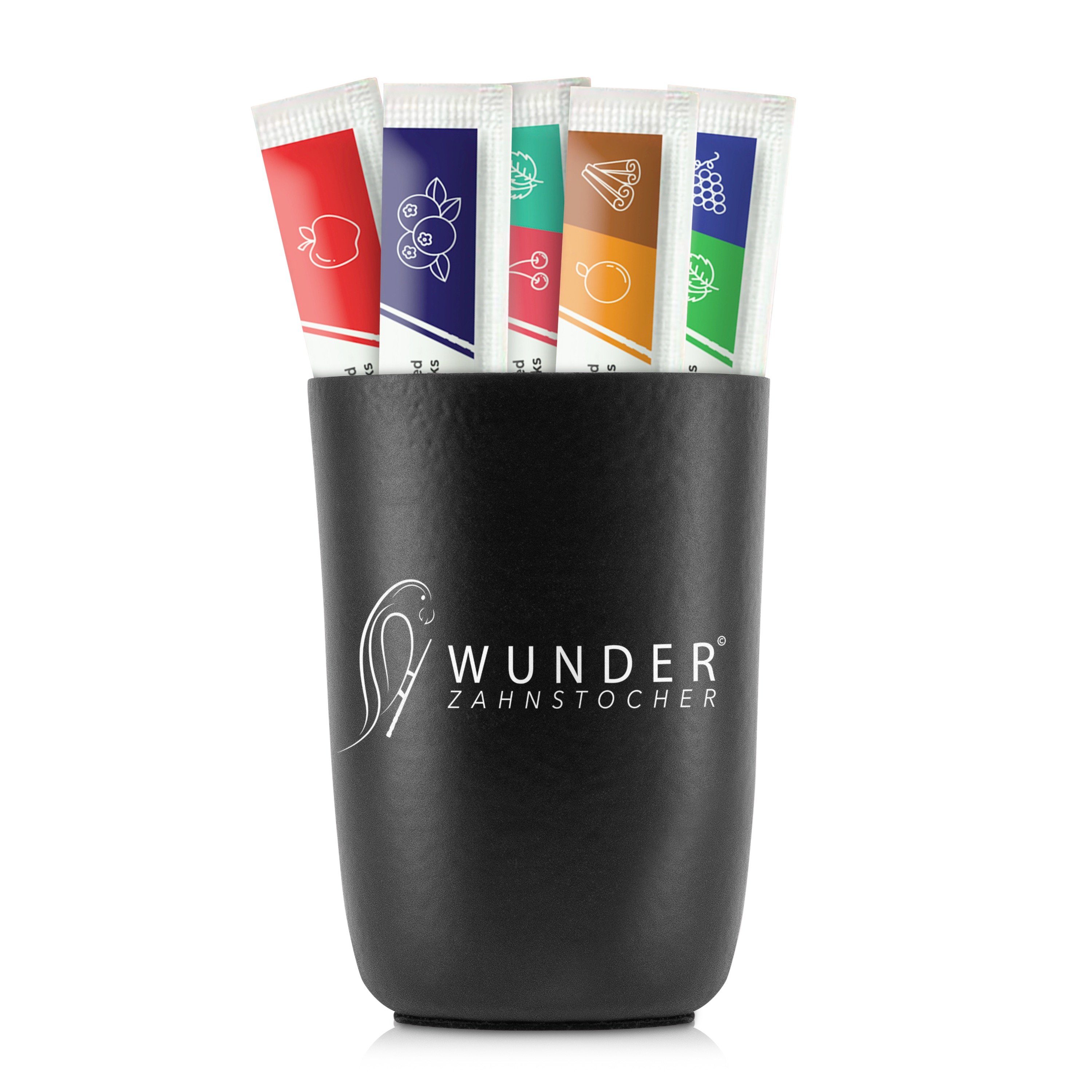 Wunder Zahnstocher Mundpflegecenter Wunder Zahnstocher Aluminium Becher für Zahnstocher in schwarz
