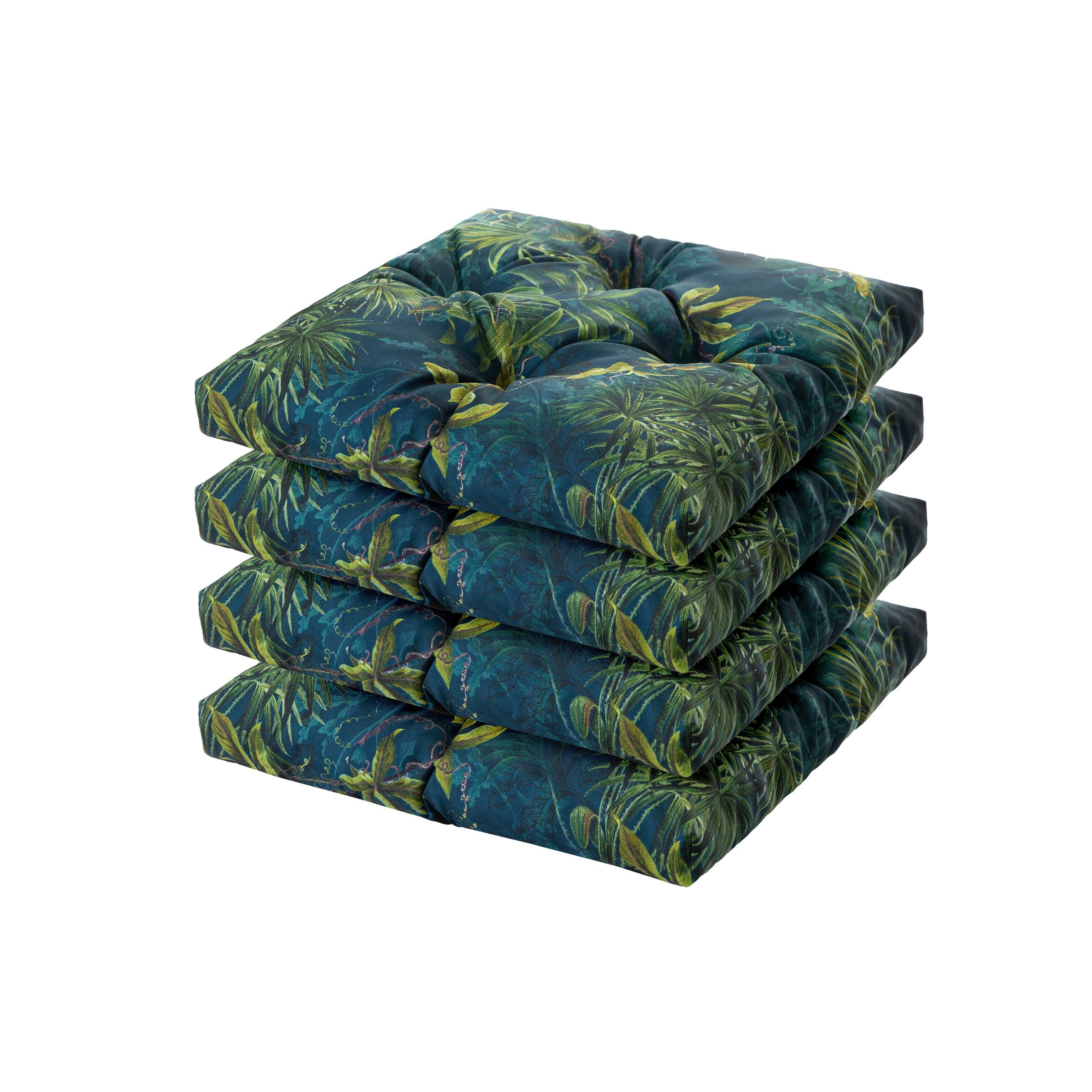 Hobbygarden Stuhlkissen Sitzkissen 45x45cm wasserdichtes Stuhlkissen für Gartenstühle Sessel, 6 cm Polsterung, wetterfest, Outdoor & Indoor geeignet