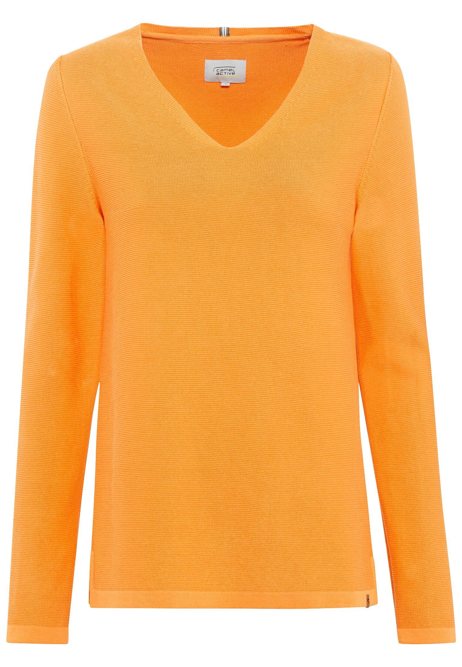camel active Strickpullover Feinstrickpullover mit V-Ausschnitt günstig online kaufen