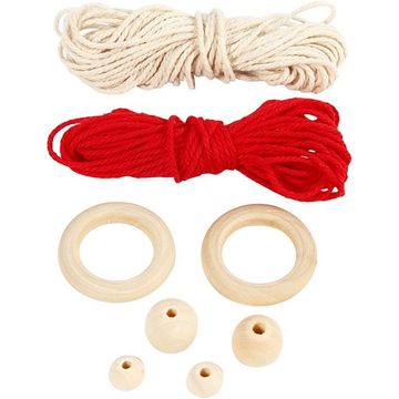 Creotime Bastelperlen Mini-Kreativset, Weihnachtswichtel aus Macramé, H: