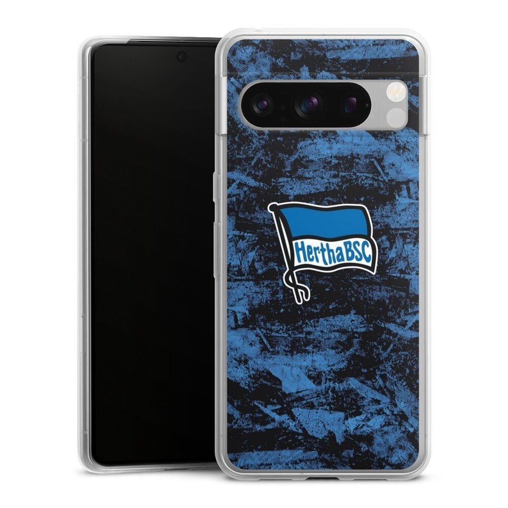 DeinDesign Handyhülle Flagge Logo Hertha BSC Logo, Grunge, Google Pixel 8 Pro Slim Case Silikon Hülle Ultra Dünn Schutzhülle