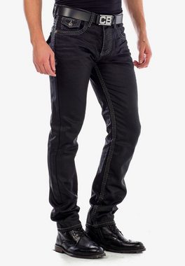 Cipo & Baxx Bequeme Jeans im glänzenden Matt-Look in Straight Fit