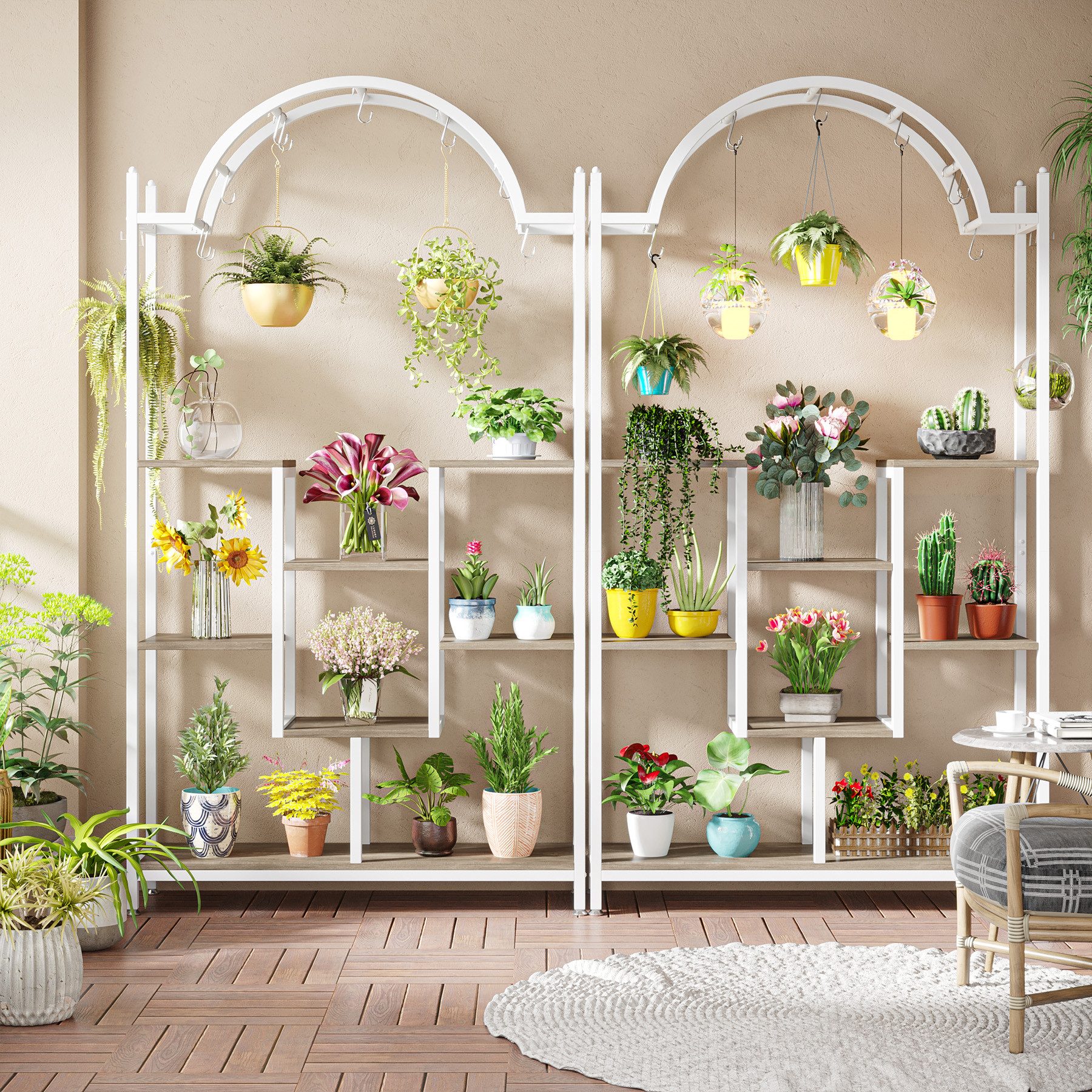 Tribesigns Blumenständer Pflanzenständer 5-stöckig, 8 S-Haken