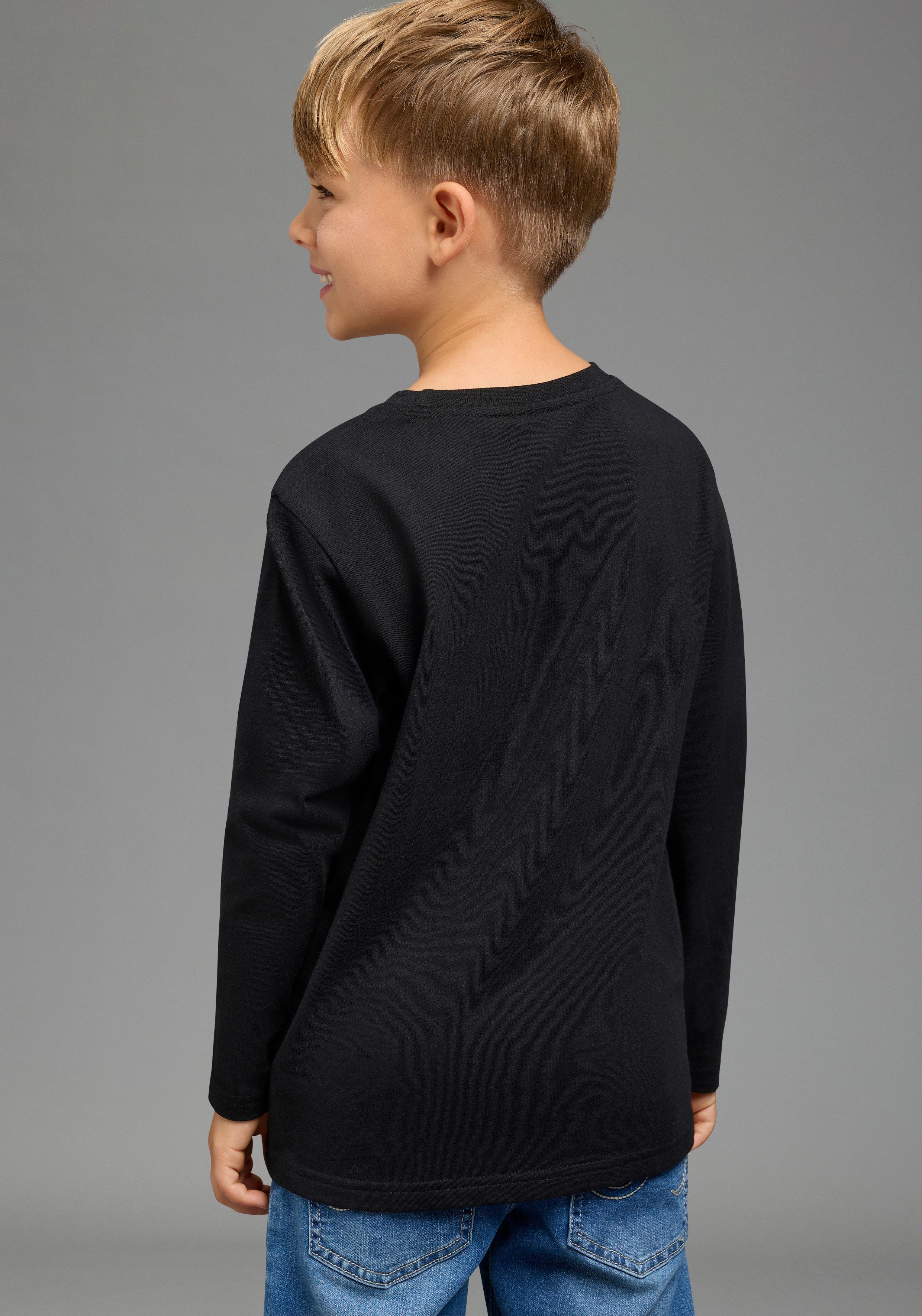 KIDSWORLD Langarmshirt STAR WARS: MANDALORIAN Shirt, Disney Basic-Passform, Langarm, modischer Stil, mit Rundhalsausschnitt