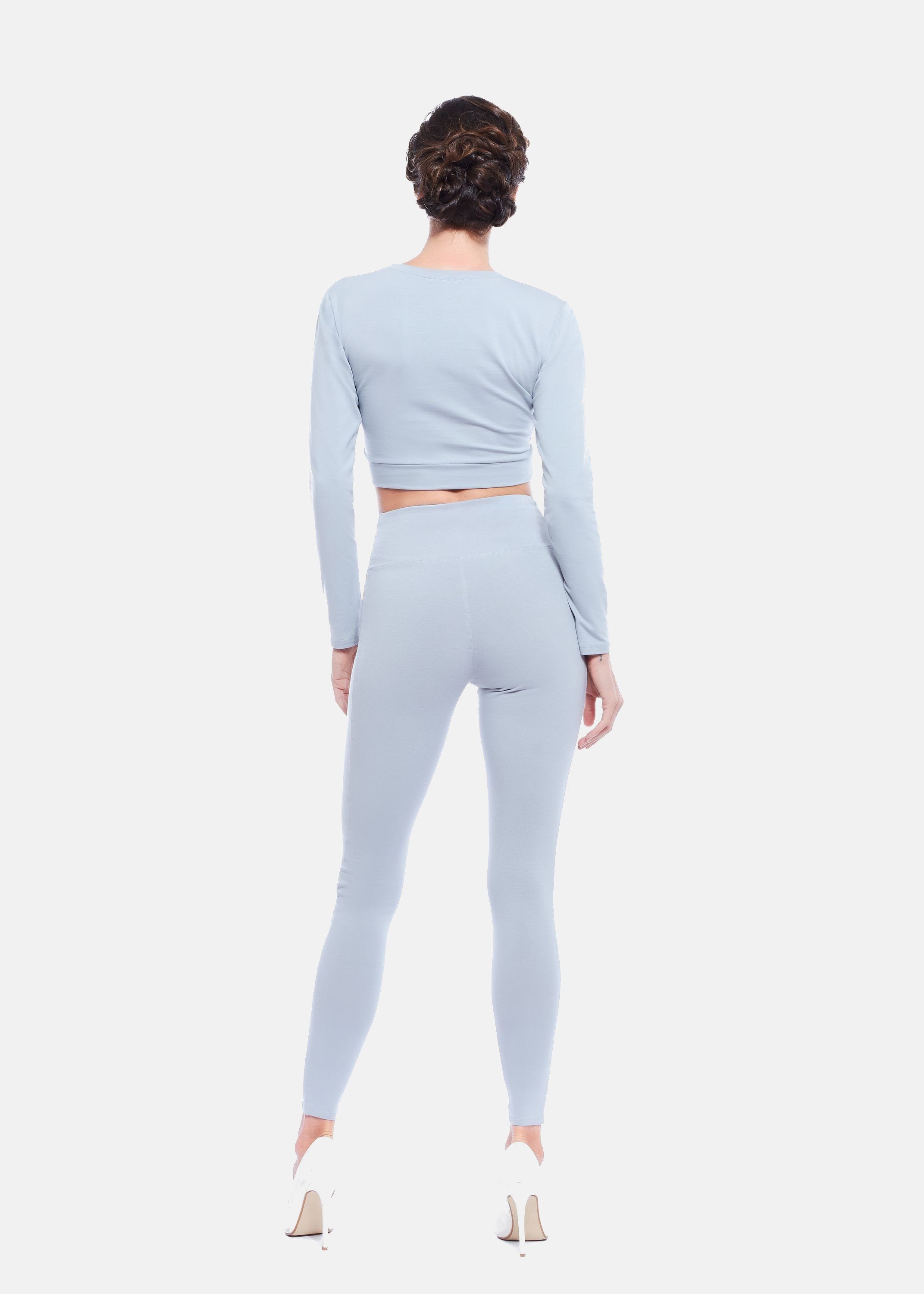 Evoni Crop-Top Damen Langarmshirt Baumwolle Bauchfrei günstig online kaufen