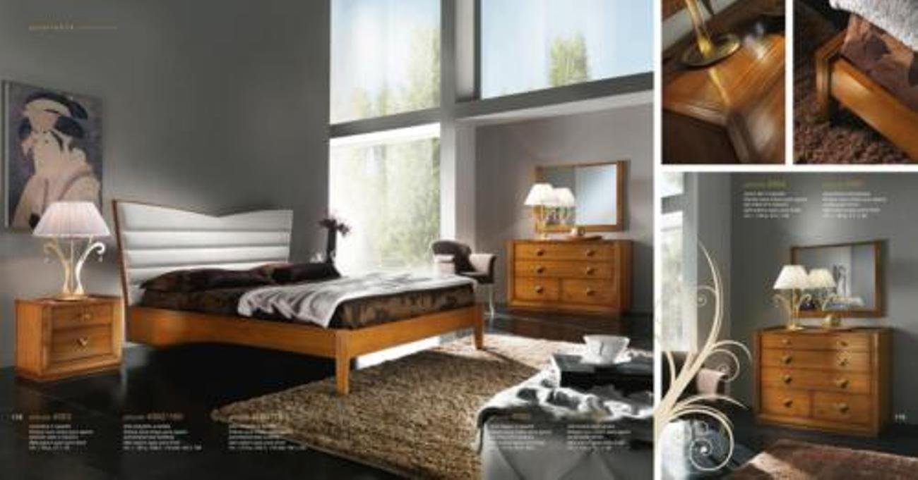 JVmoebel Schlafzimmer-Set, Luxus Hotel 3tlg. Betten Set Bett Polster Doppel Design Nachttisch