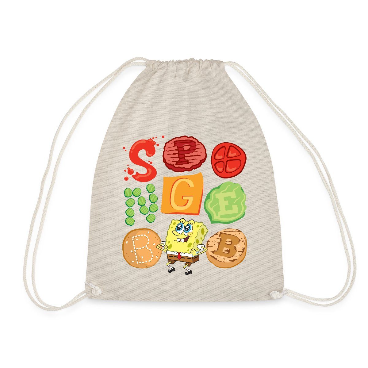 Spreadshirt Turnbeutel Spongebob Schwammkopf Burger Zutaten Design Turnbeutel (1-tlg)