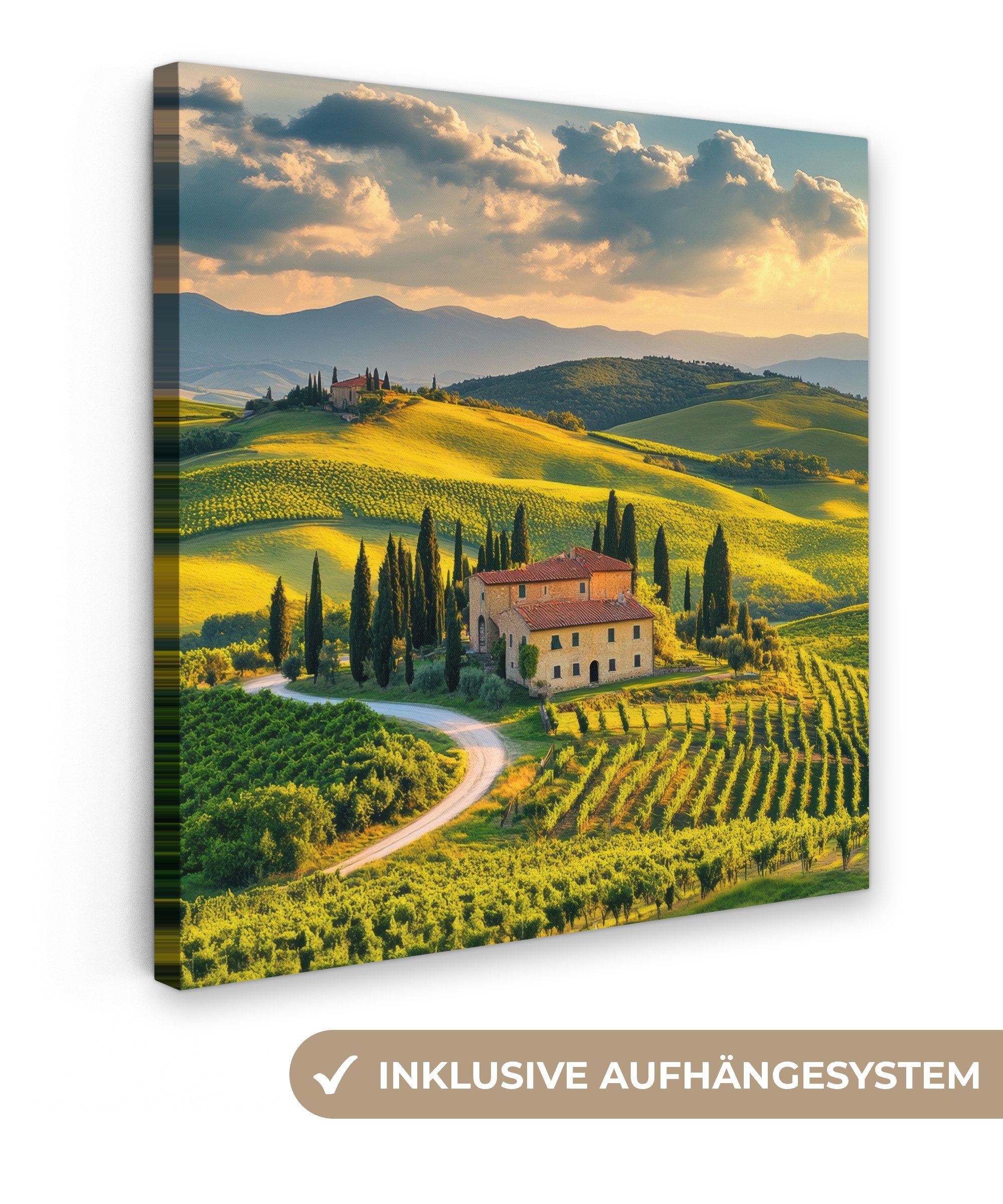 OneMillionCanvasses® Leinwandbild Toskana - Landschaft - Weinberge, Fotodru günstig online kaufen