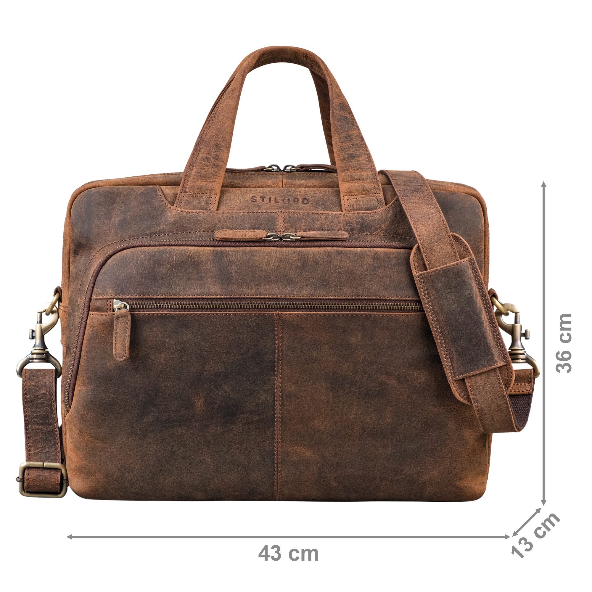 STILORD Laptoptasche "Lias" Umhängetasche Leder groß günstig online kaufen