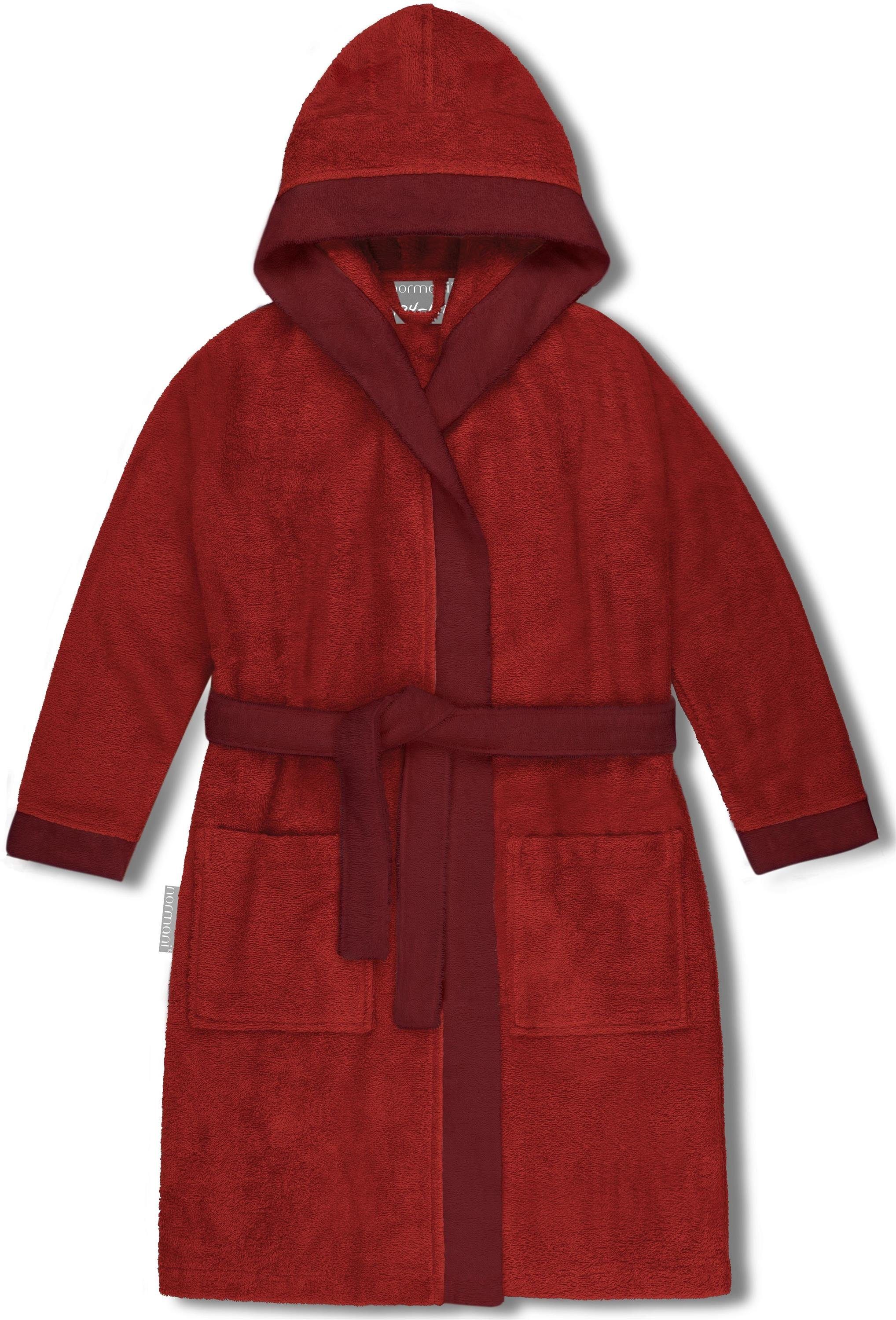 normani Kinderbademantel Kinder Bademantel aus Bio-Baumwolle Elounda, Bio-Baumwolle, Kapuze, Bindegürtel, Kinderbademantel aus weichem und schadtsofffreiem Material