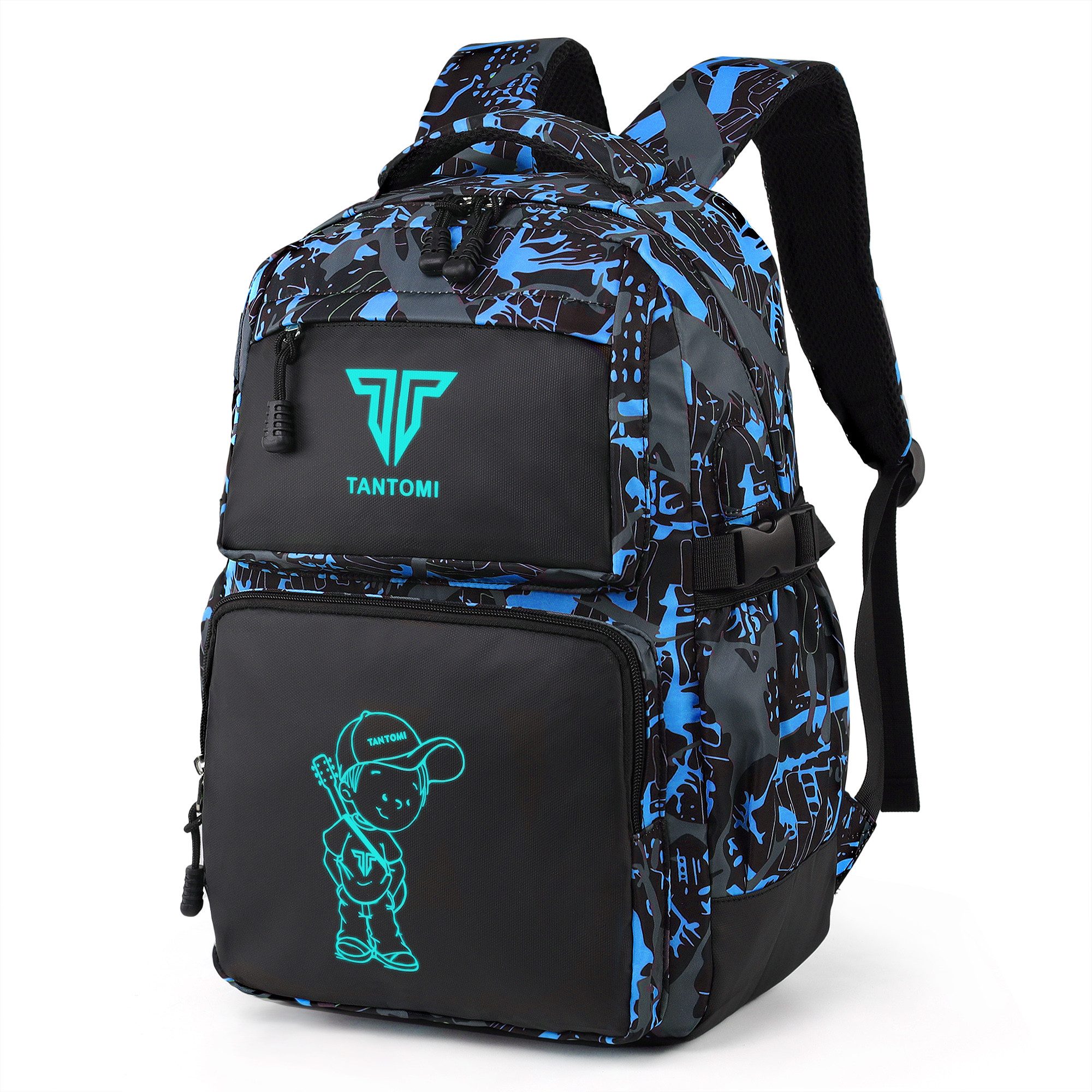 TAN.TOMI Schulrucksack Rucksack Jungen Schulrucksack Mädchen Teenager Jugendliche Daypacks, Kinder Reflektierender Schultasche Outdoor Camping Groß Schulranzen