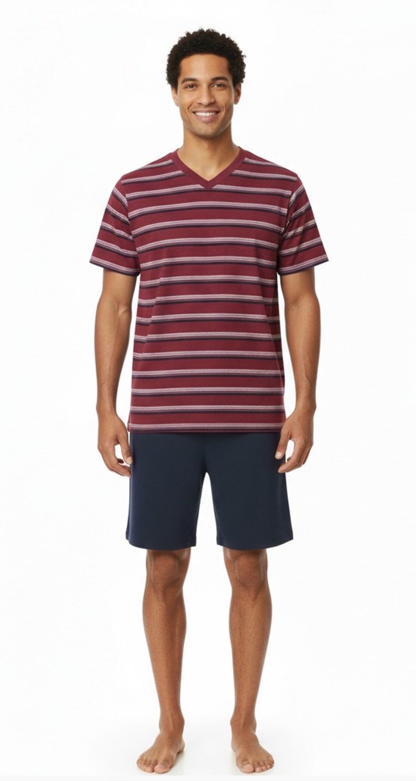 Schlafanzug Herren Shorty Freizeitpyjama Kurze Hose M- XXL