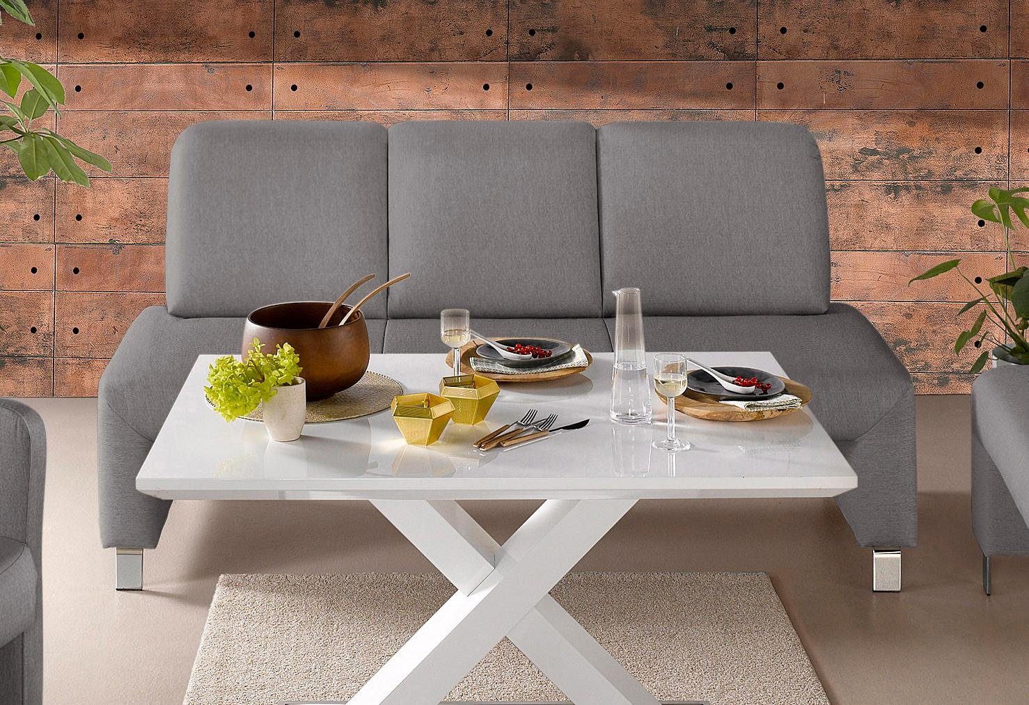 exxpo - sofa fashion Polsterbank Intenso, Sitzbank, Breite 162 cm, wahlweise in Leder oder Textil, hohe Bodenfreiheit, frei im Raum stellbar, hoher Sitzkomfort