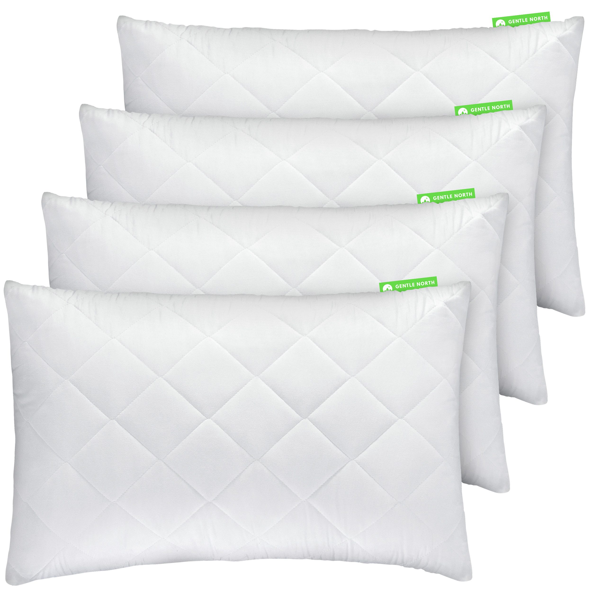 Gentle North Microfaserkissen 4er Set Kissen Komfort - in vielen Größen - optimaler Schlaf, Füllung: 100% Polyester, Seitschläfer, Seitenschläfer, Rückenschläfer, Comfort, 4-tlg., Reißverschluss für Füllung - waschbar - allergikerfreundlich
