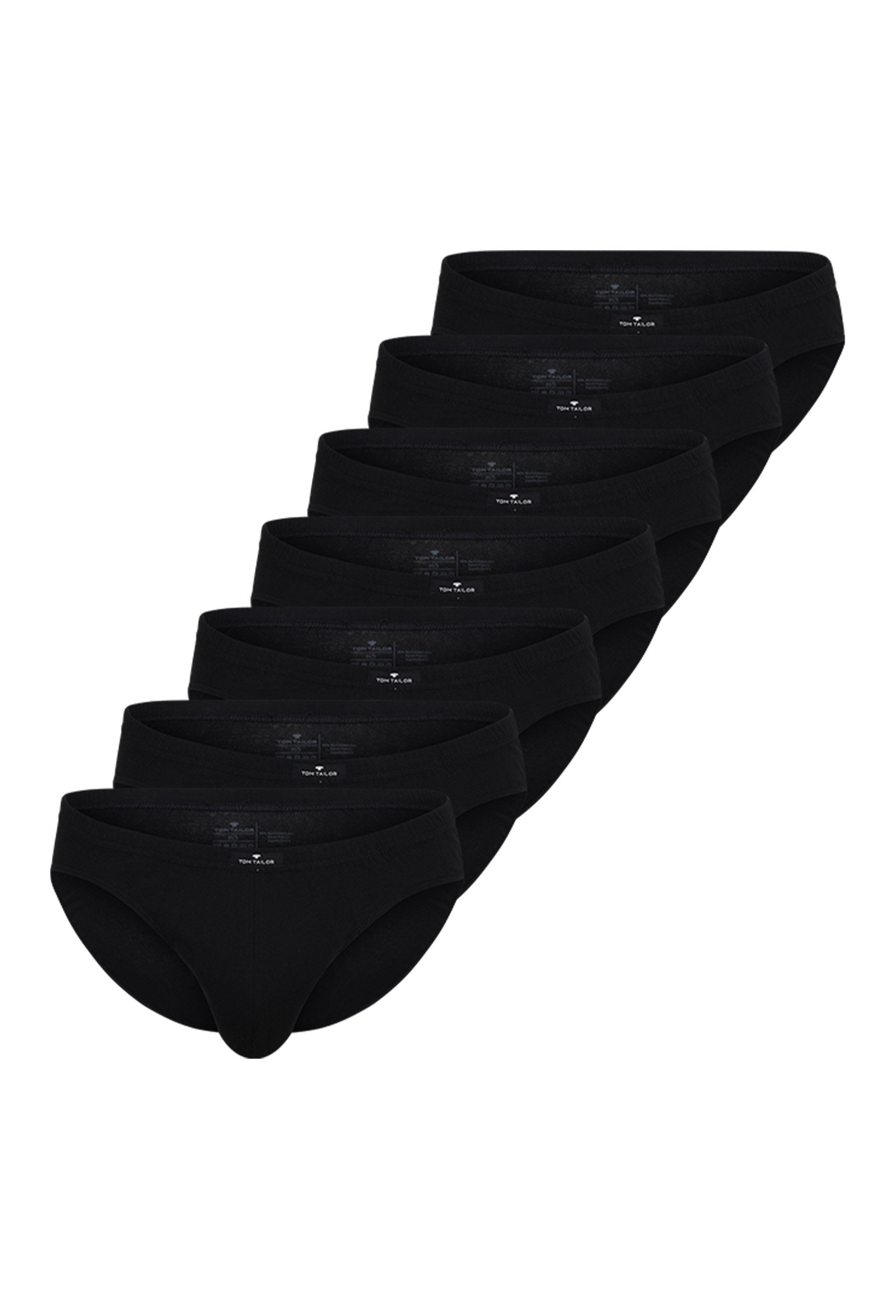Slip TOM TAILOR Herren Slip schwarz uni 7er Pack
