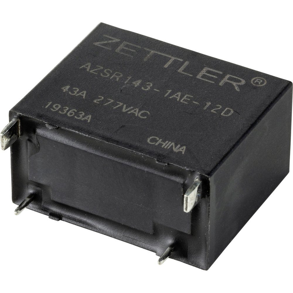 Thumbnail - Zettler Electronics Zeitrelais Zettler Electronics AZSR143-1AE-12D Powerrelais 12 V/DC 50 A 1 Schließ, (AZSR143-1AE-12D)