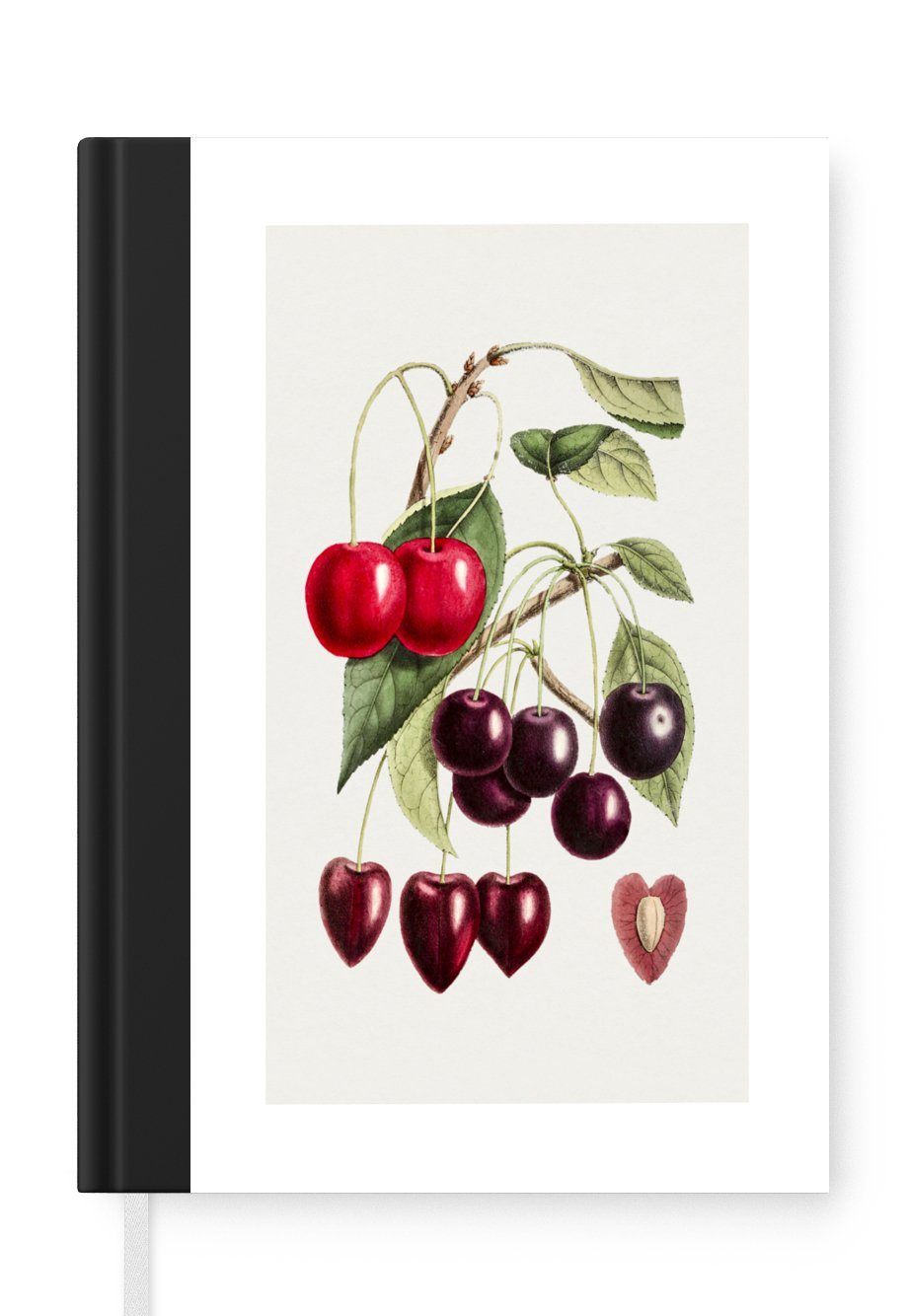 MuchoWow Notizbuch Lebensmittel - Kirschen - Obst, Journal, Merkzettel, Tagebuch, Notizheft, A5, 98 Seiten, Haushaltsbuch