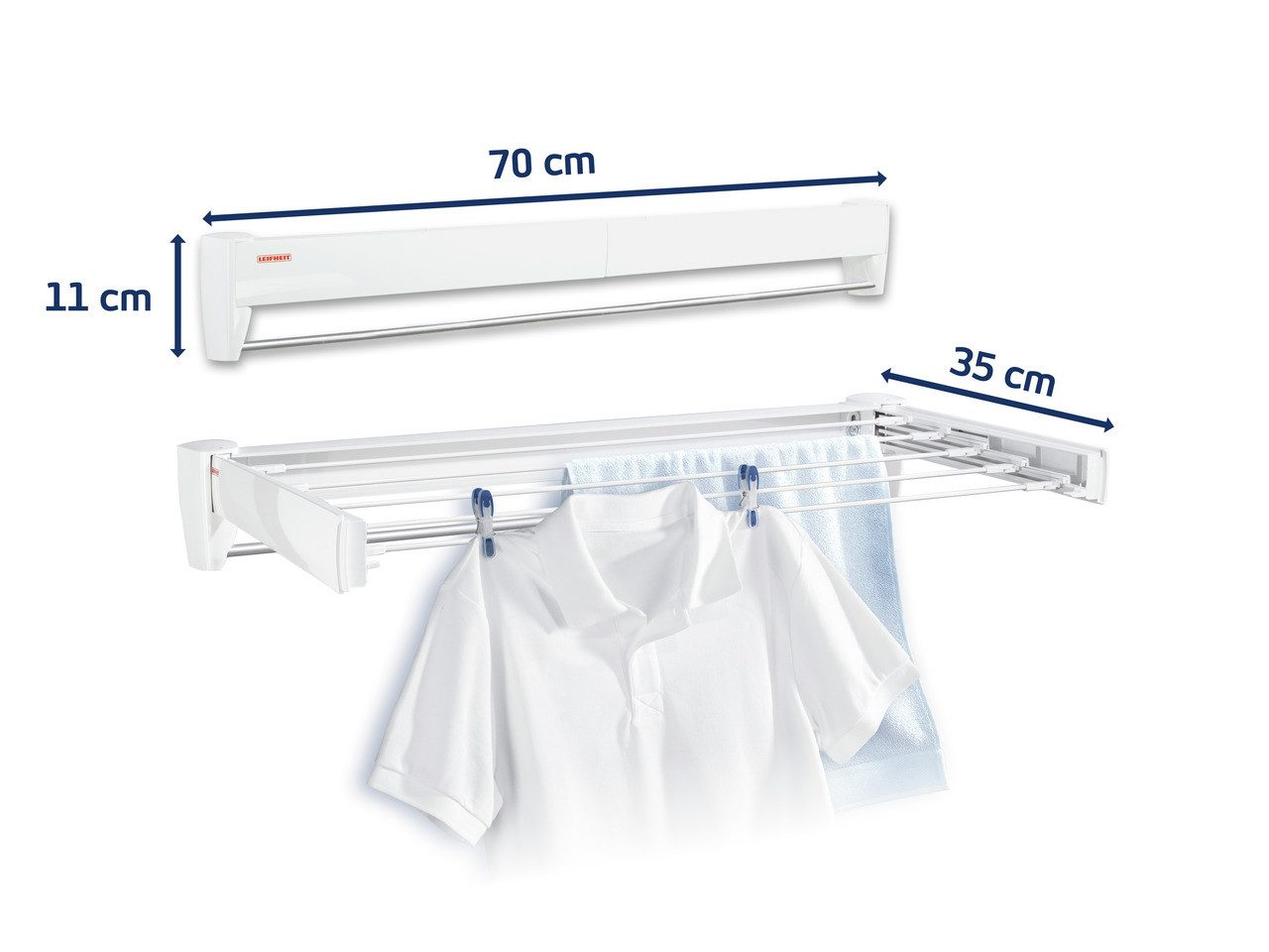 Leifheit Wandwäschetrockner Telegant Plus 36 Protect Plus, Trockenlänge: ca. 3,6 m – Bild 5 von 5