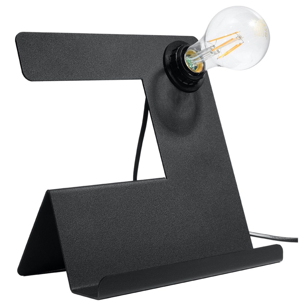 SOLLUX lighting Schreibtischlampe Tischleuchte Incline Schwarz, Nicht enthalten