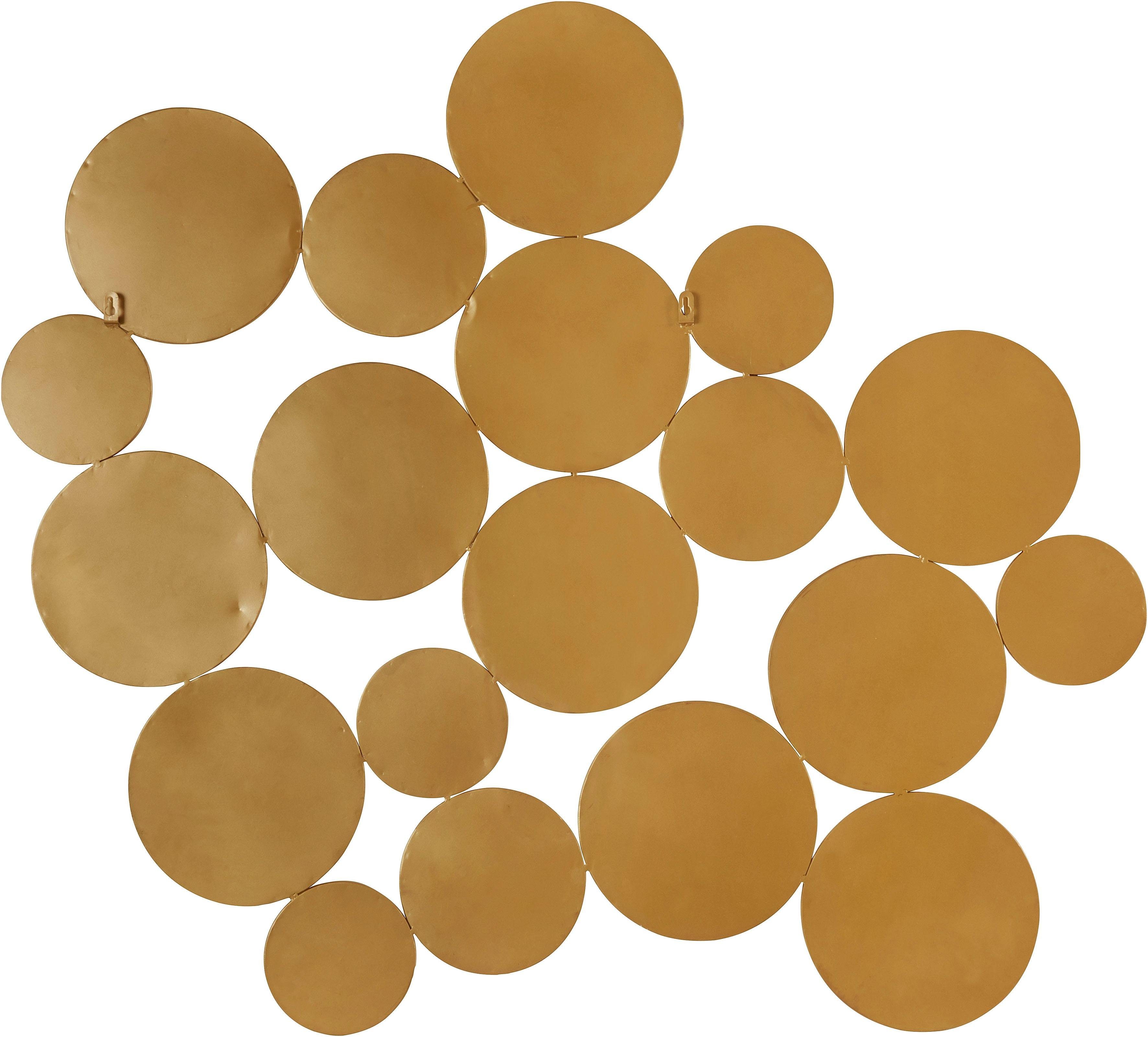 OTTO home Dekospiegel Malisa, Wand Dekoration horizontal und vertikal hängbar, 3 Farben, großer Wandspiegel mit 19 Elementen, 121x110cm, aus Metall