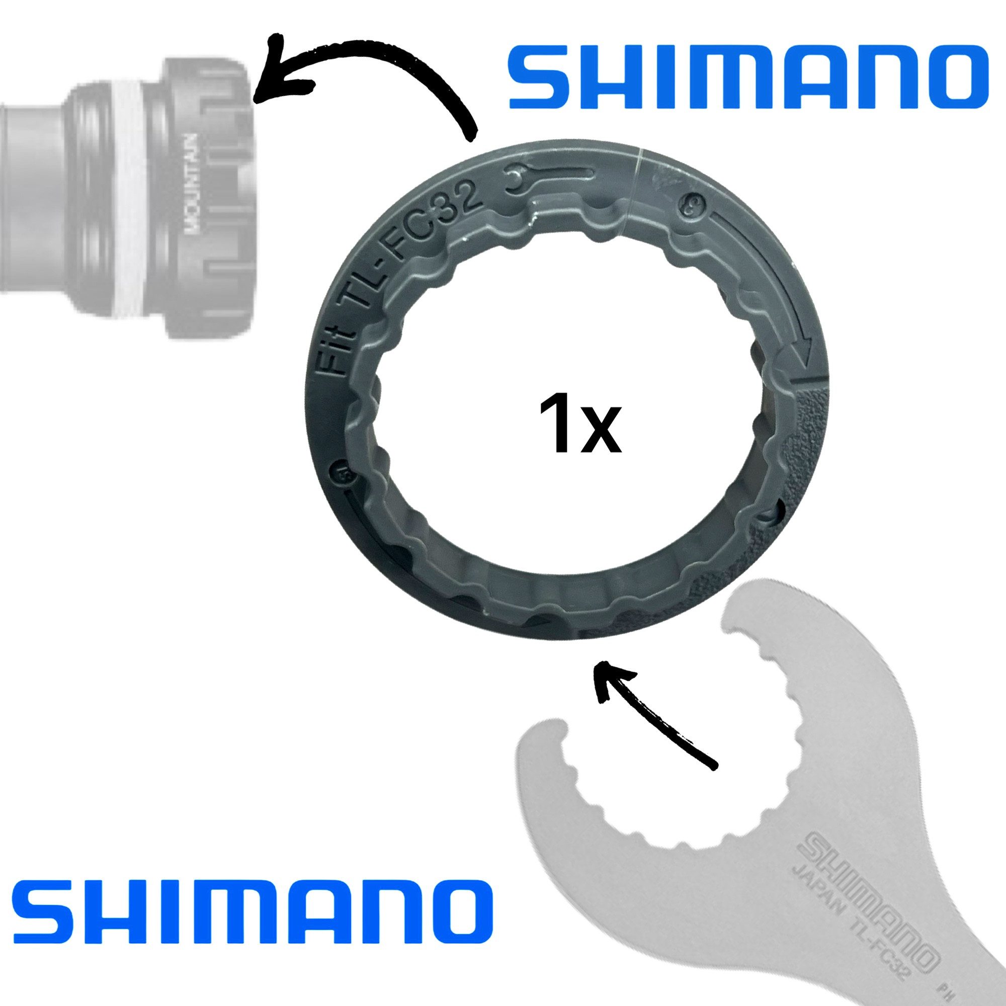 Shimano Fahrrad-Montageständer Shimano Innenlager-Montage-Werkzeug Adapter TL-FC25