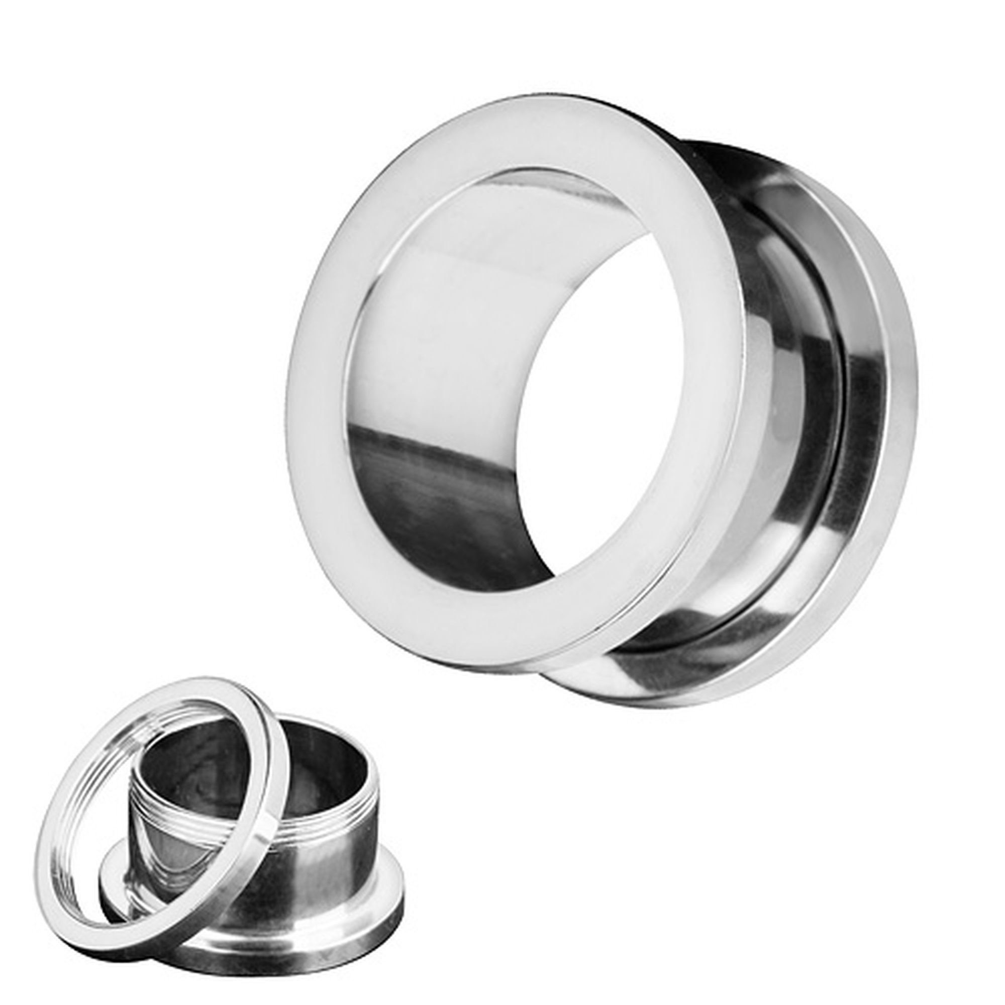 Edelstahl verschiedene, Silber Piercing 42mm Taffstyle Schraubverschluss Piercing Schraubverschluss Flesh Ohr 3 Tunnel Plug Ear Plug bis Schraub