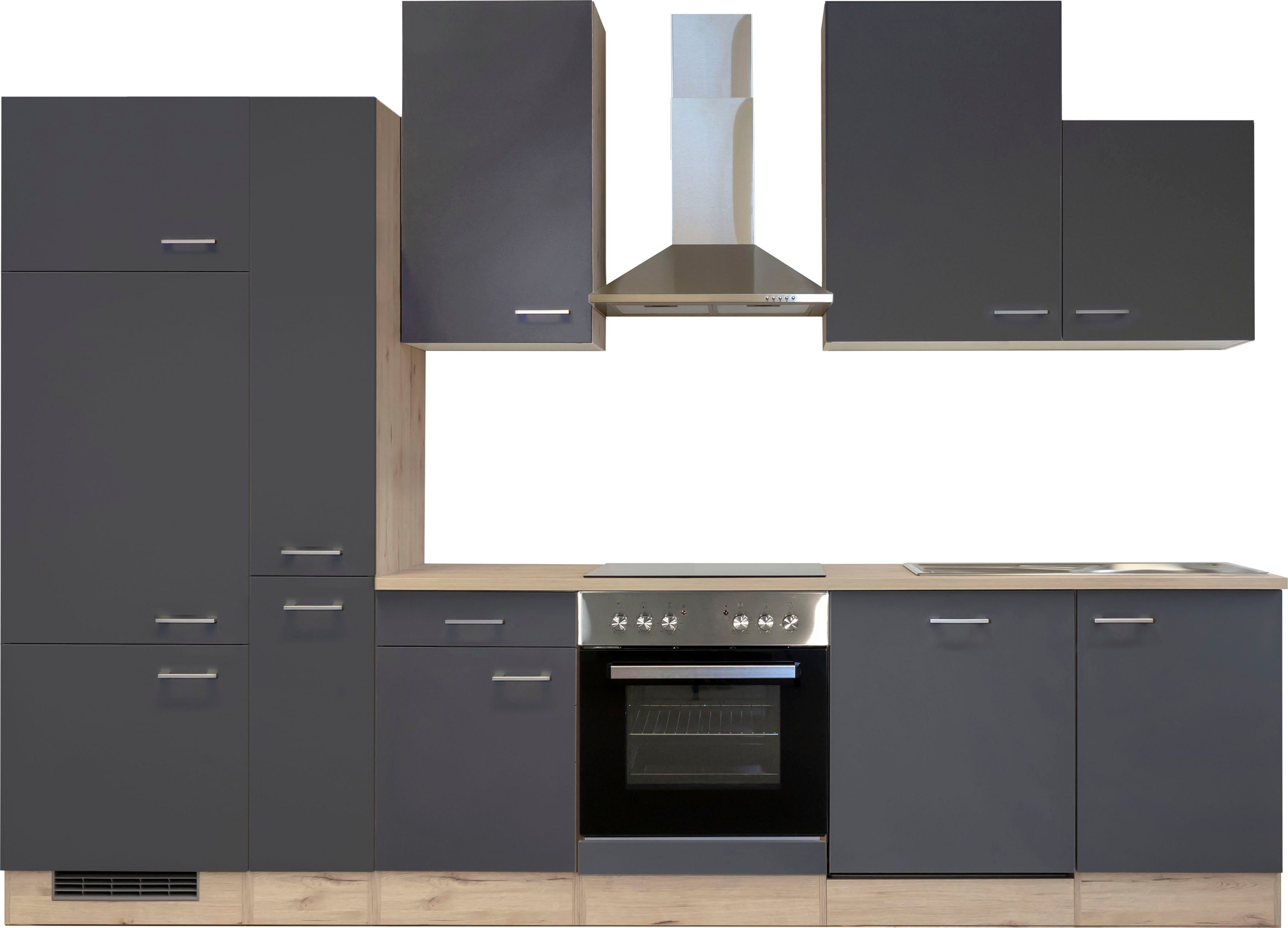 Flex-Well Küchenzeile Morena, mit E-Geräten, Gesamtbreite 310 cm