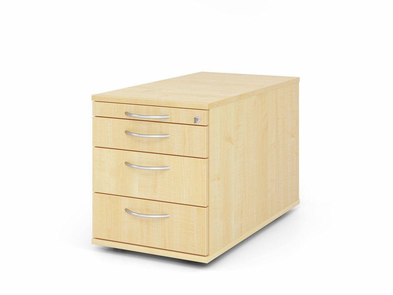 Rollcontainer Rollcontainer, Ahorn, HxBxT 51,2x42,8x80cm,  Bogengriff, 4 Schübe