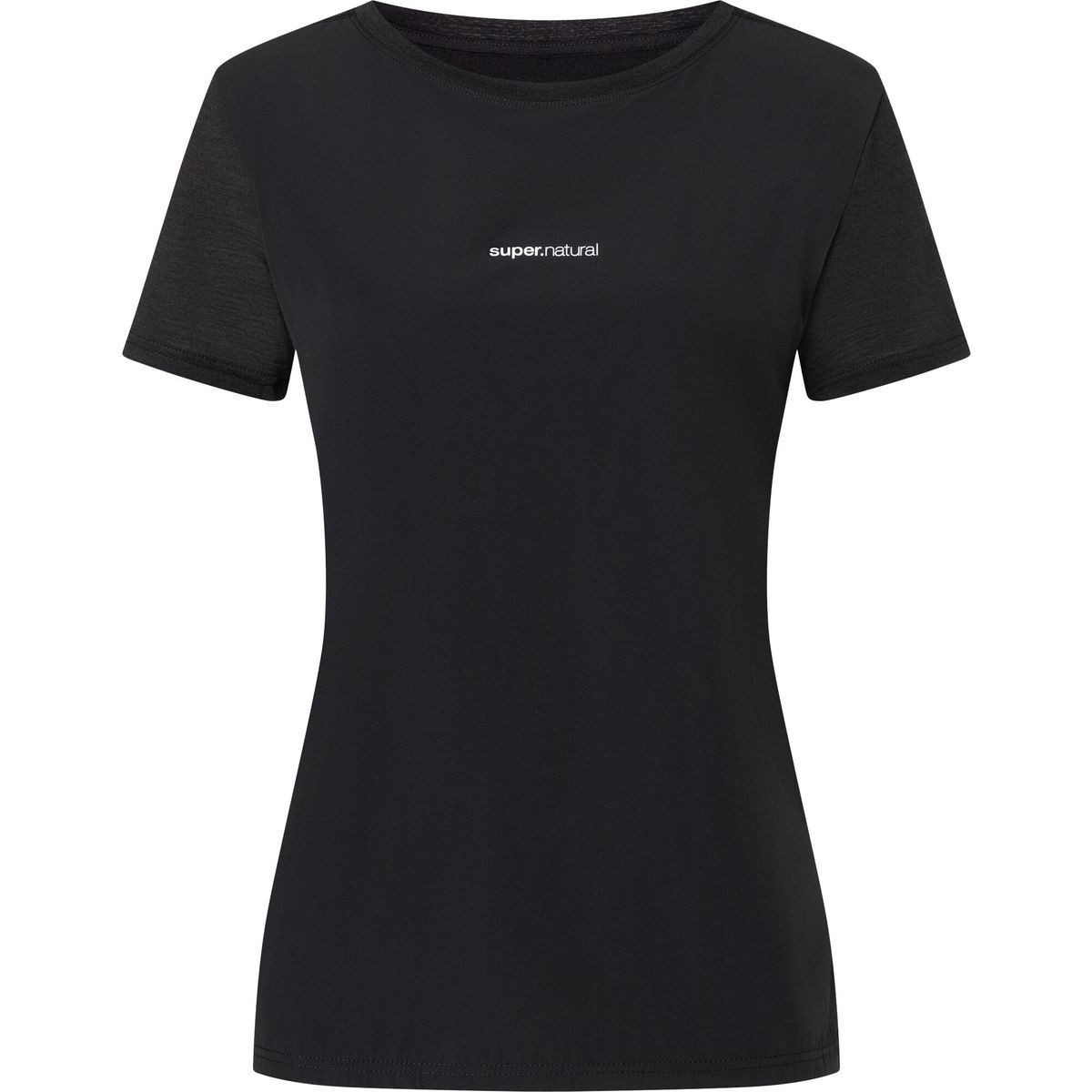 SUPER.NATURAL Kurzarmshirt W Windbreaker Tee Perfektes Damen-Outdoor-Shirt mit winddichtem Merino-Mix für