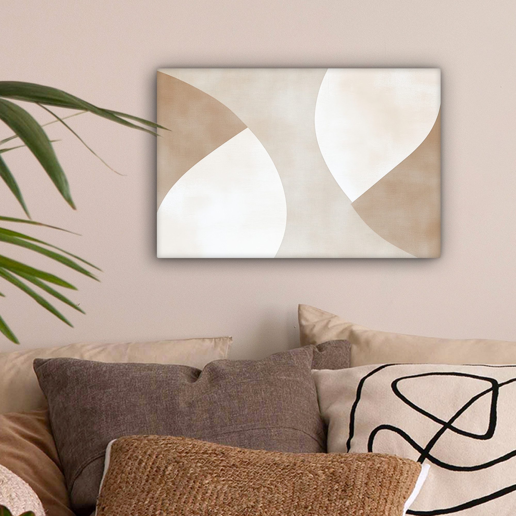 OneMillionCanvasses® Leinwandbild Braun - Japandi - Abstrakt, Fotodruck (1 günstig online kaufen