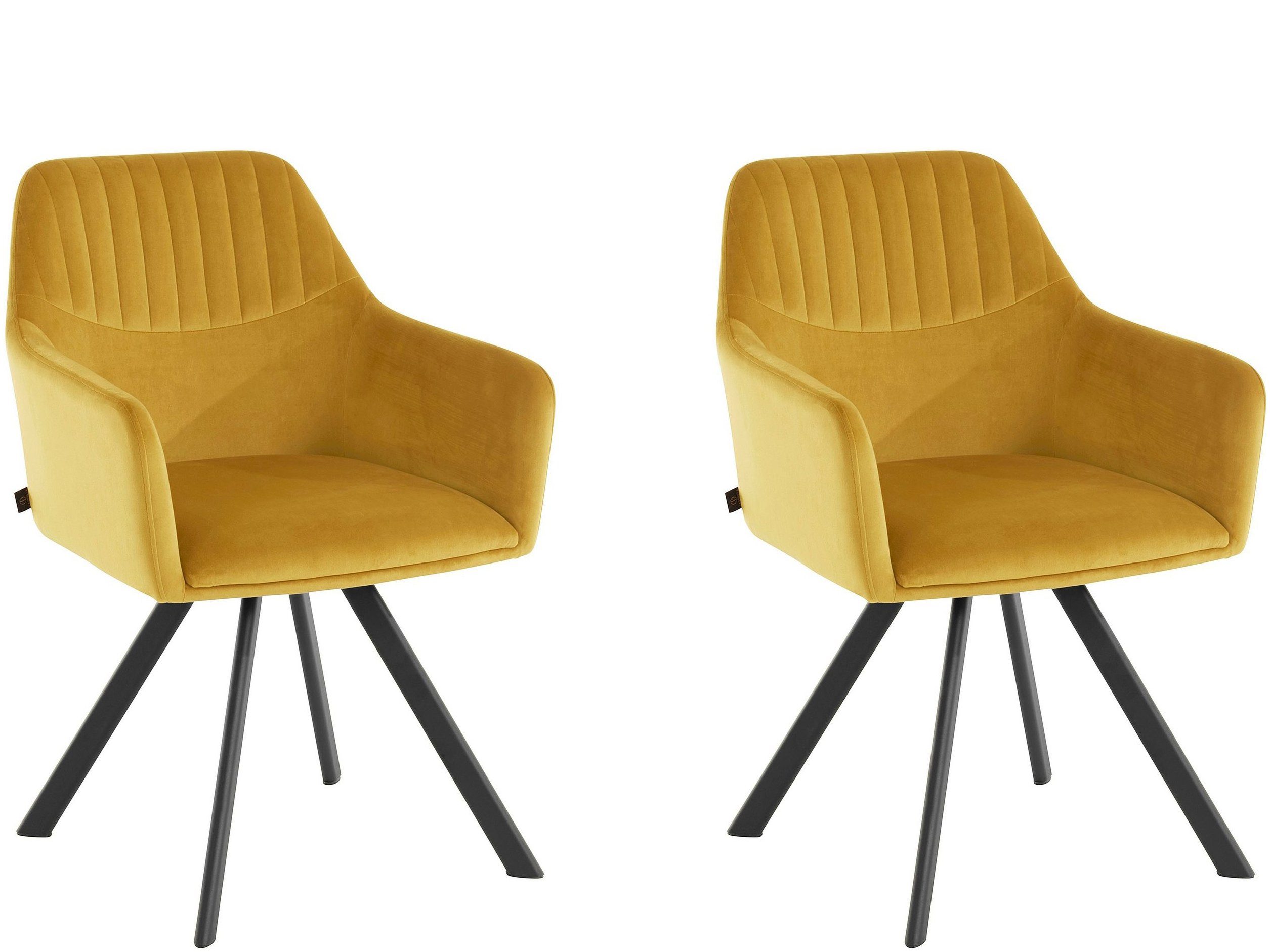 loft24 Armlehnstuhl Belissimo (Set, 2 St), Armlehnstuhl mit Bezug in Samtoptik