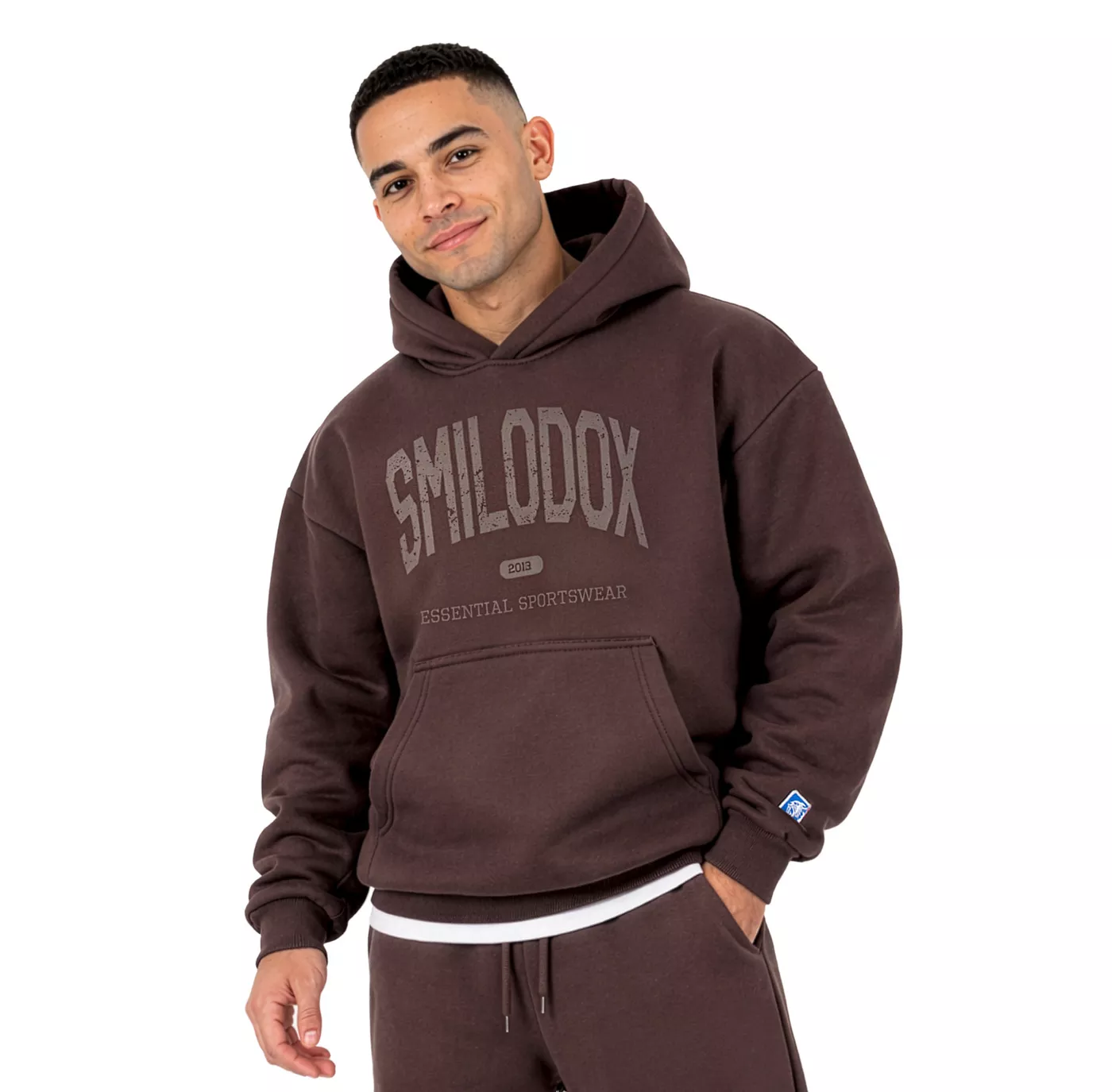 Smilodox Hoodie Oswin, Oversized Pullover Herren, Sweater mit Frontprint und Kapuze Baggy Fit, Weiches Sweatmaterial, ideal für Gym & Freizeit