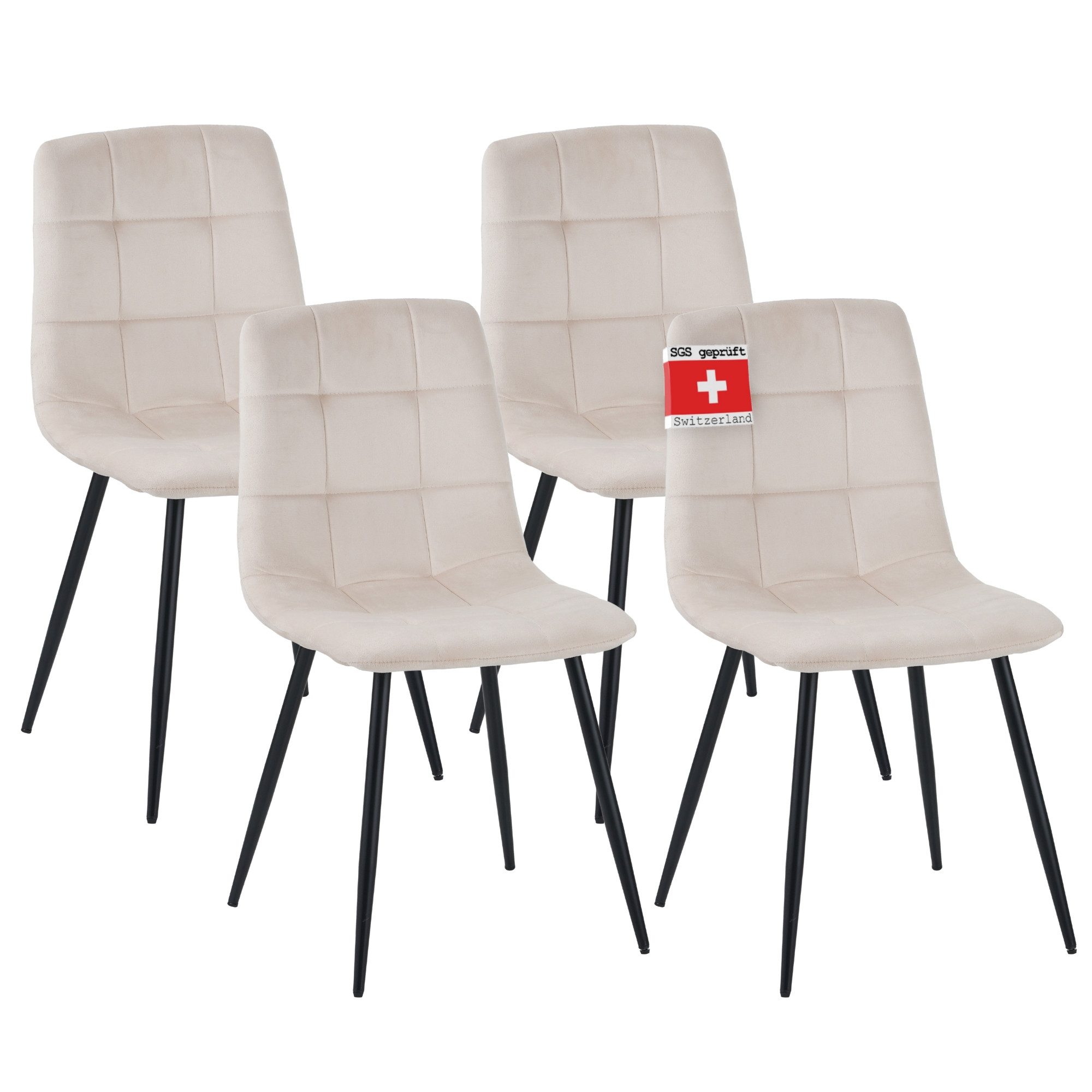 Albatros International Esszimmerstuhl Esszimmerstuhl BORA 4er Set Beige Sam günstig online kaufen