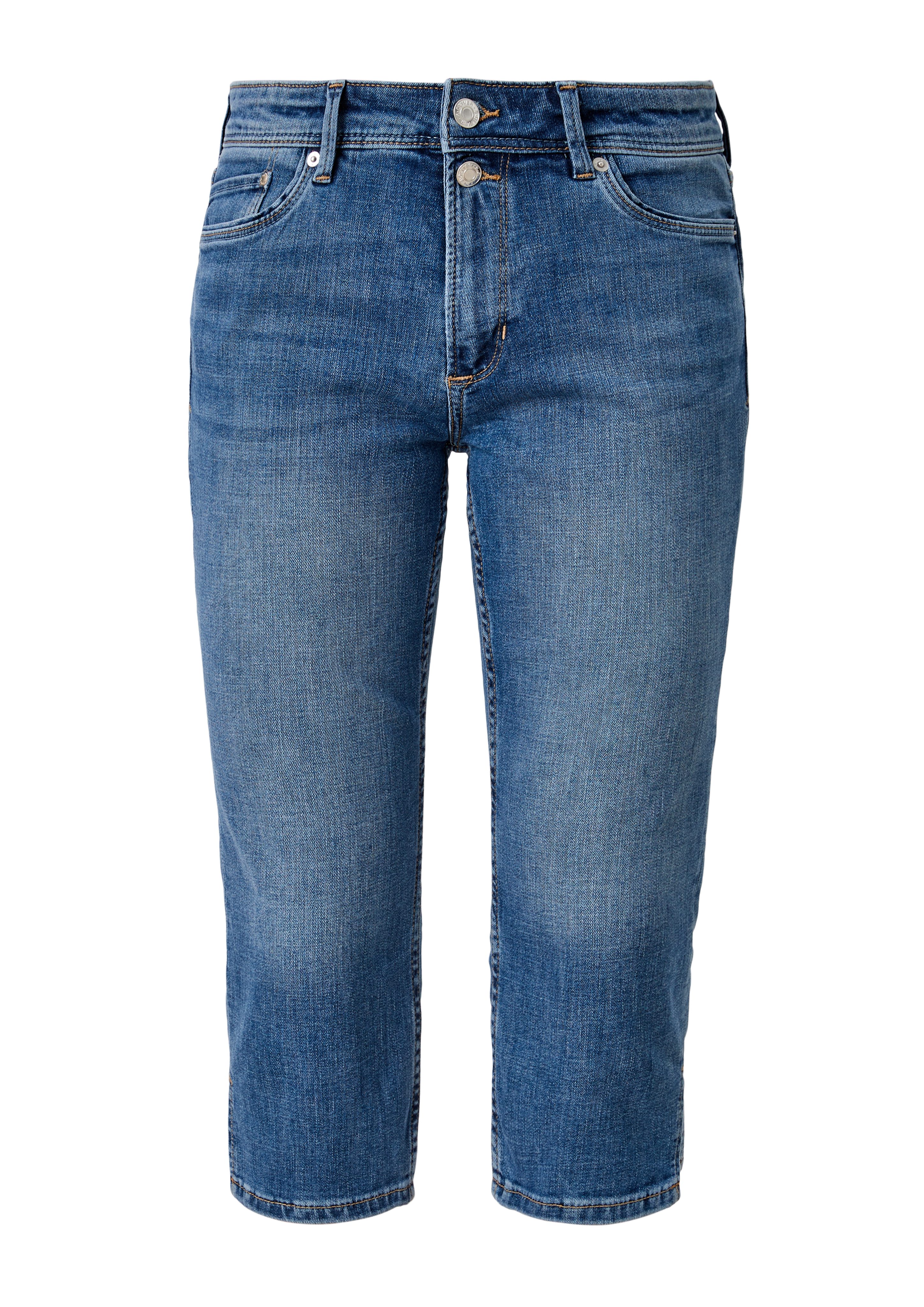 s.Oliver 7/8-Jeans Waschung, Leder-Patch blue